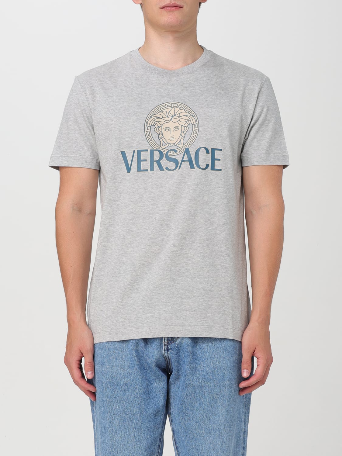 Giglio T-shirt Medusa Versace in cotone con stampa logo