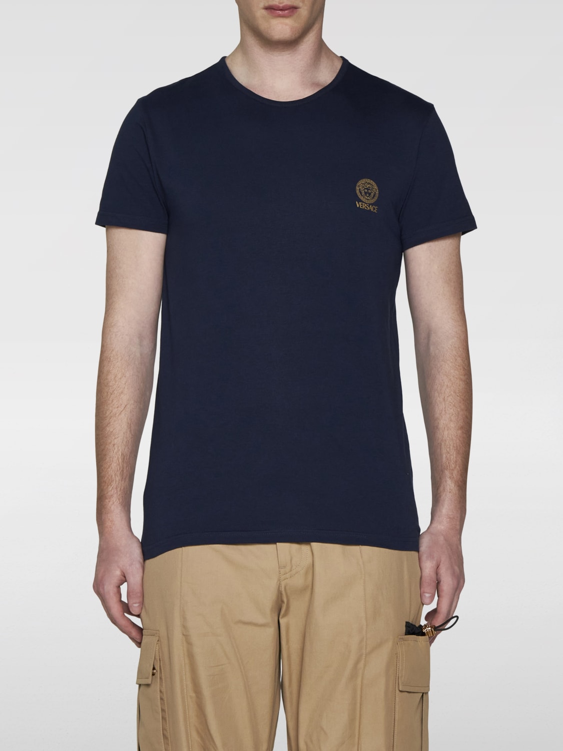 Giglio T-shirt Versace in cotone con stampa logo