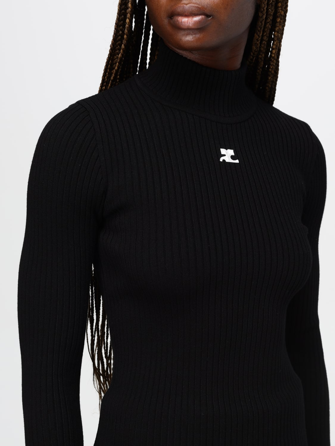 COURRÈGES SWEATER: Sweatshirt woman CourrÈges, Black - Img 5