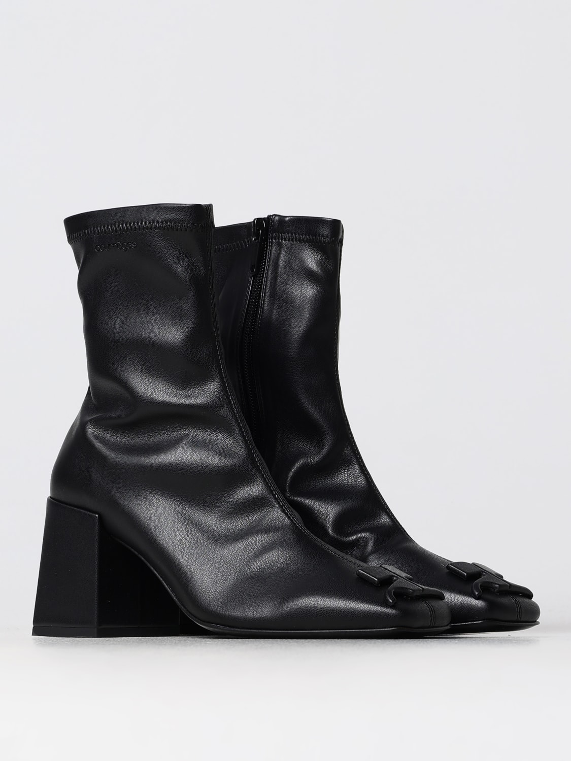 COURRÈGES FLAT ANKLE BOOTS: Flat ankle boots woman CourrÈges, Black - Img 2