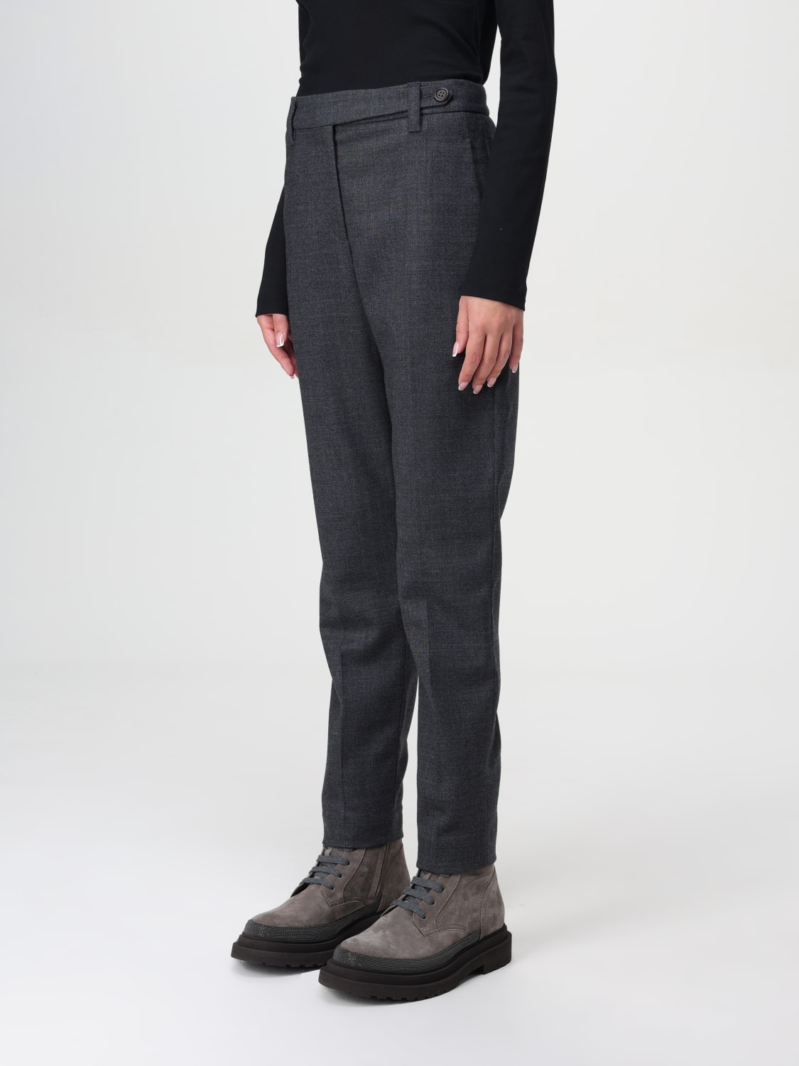 BRUNELLO CUCINELLI パンツ: パンツ レディース Brunello Cucinelli, グレー - Img 4