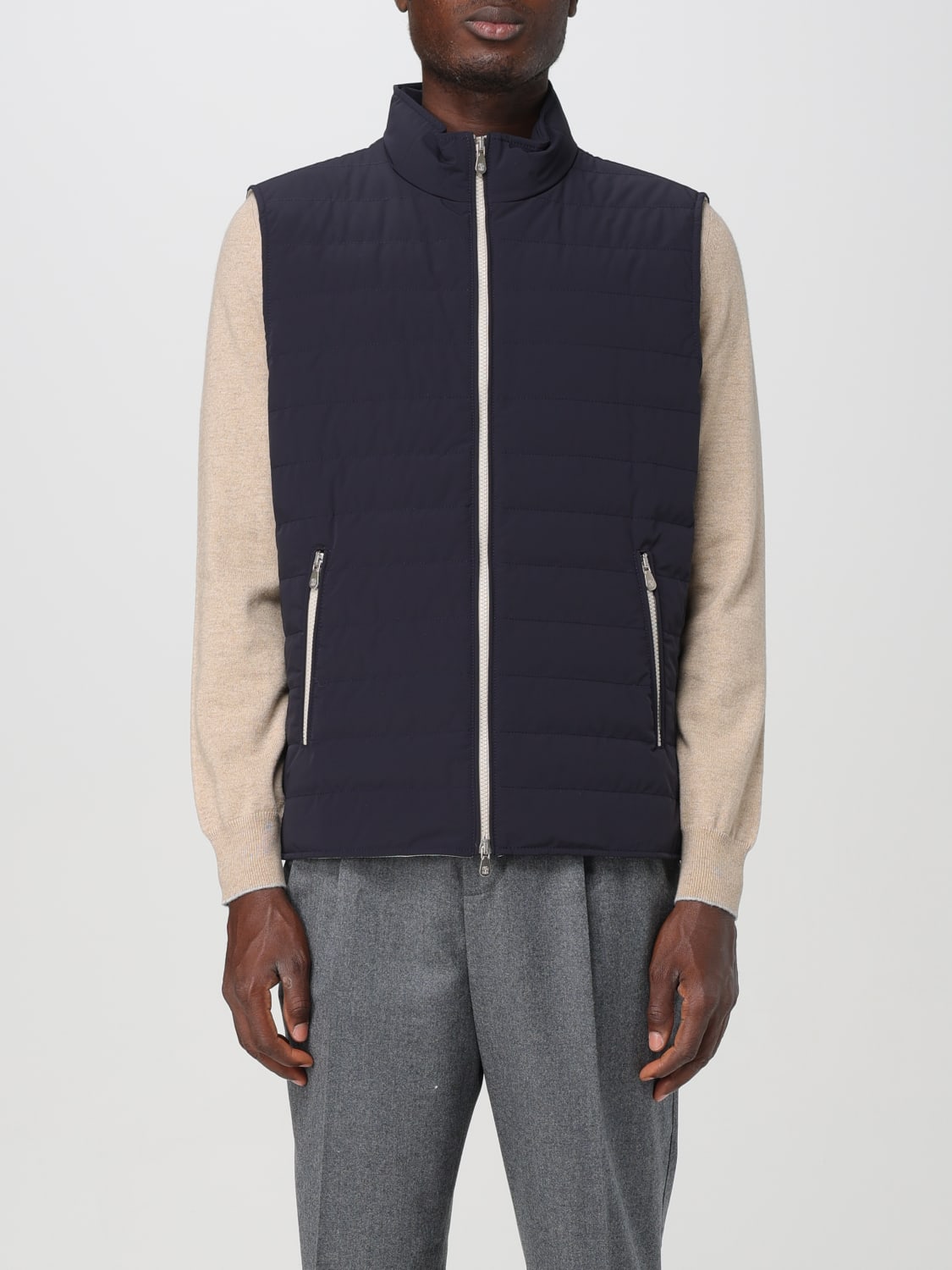 Giglio Gilet imbottito con zip Brunello Cucinelli