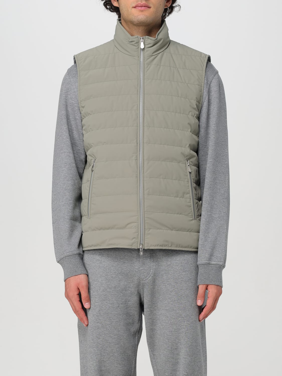 Giglio Gilet imbottito con zip Brunello Cucinelli