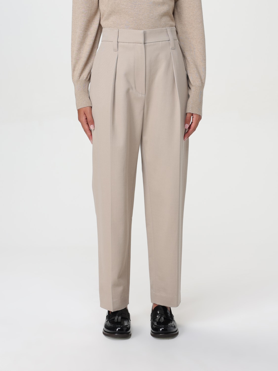 BRUNELLO CUCINELLI PANTS: Pants woman Brunello Cucinelli, Beige - Img 1