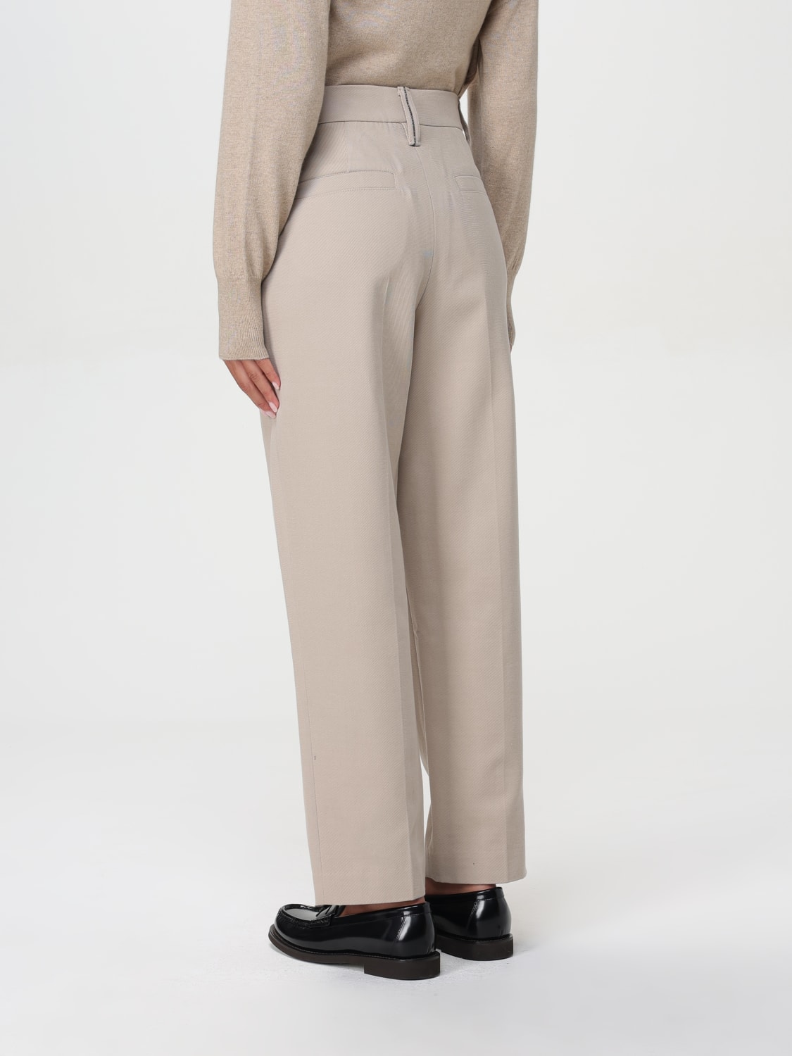 BRUNELLO CUCINELLI PANTS: Pants woman Brunello Cucinelli, Beige - Img 3