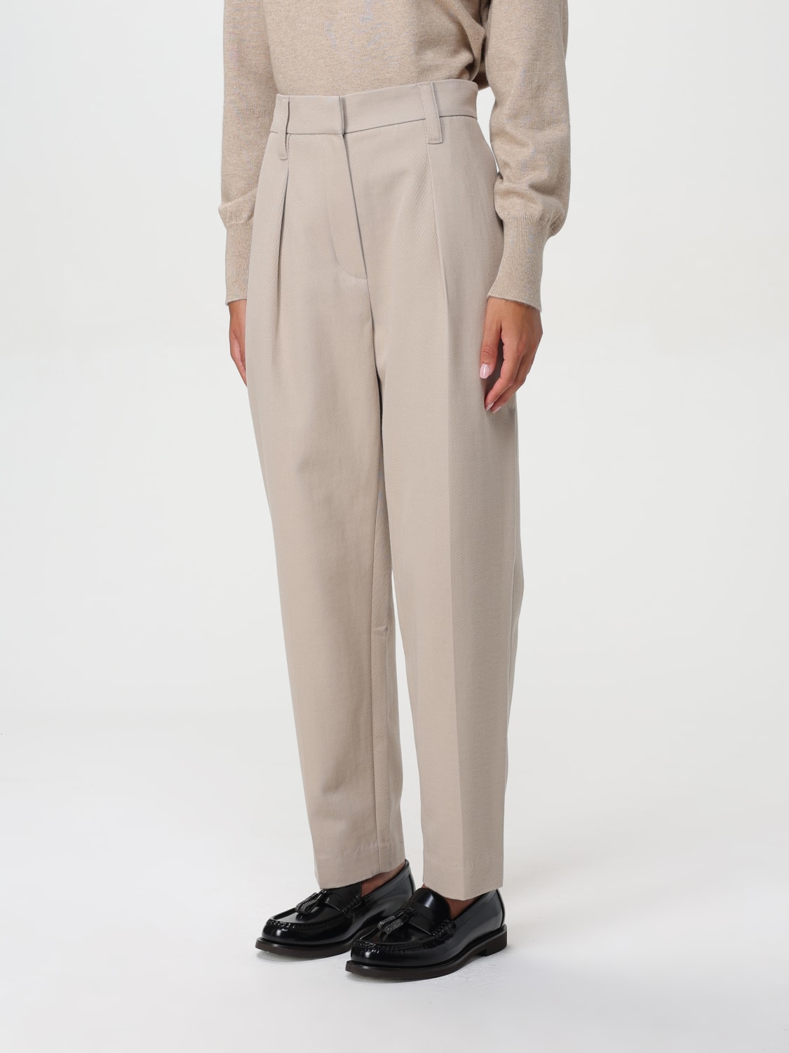 BRUNELLO CUCINELLI PANTS: Pants woman Brunello Cucinelli, Beige - Img 4