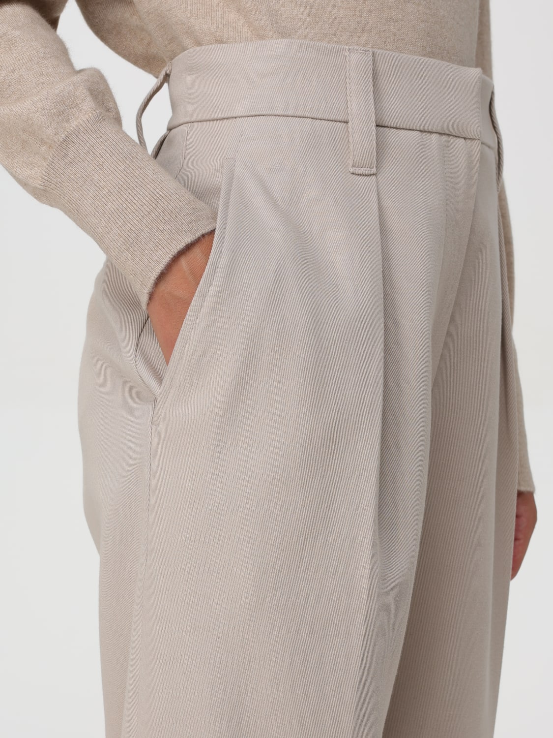 BRUNELLO CUCINELLI PANTS: Pants woman Brunello Cucinelli, Beige - Img 5