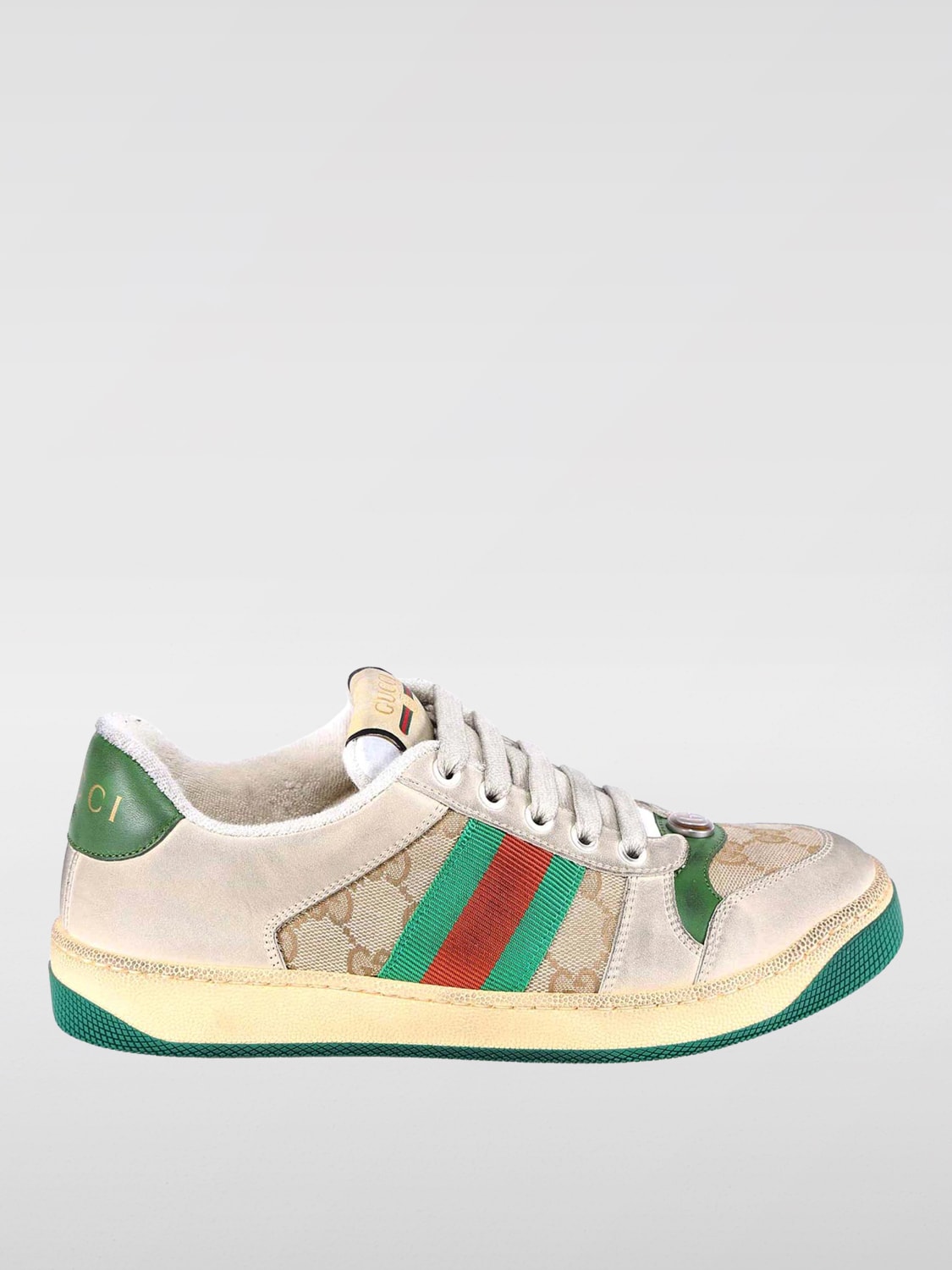 Giglio Sneakers Screener Gucci in camoscio used e tessuto GG Supreme