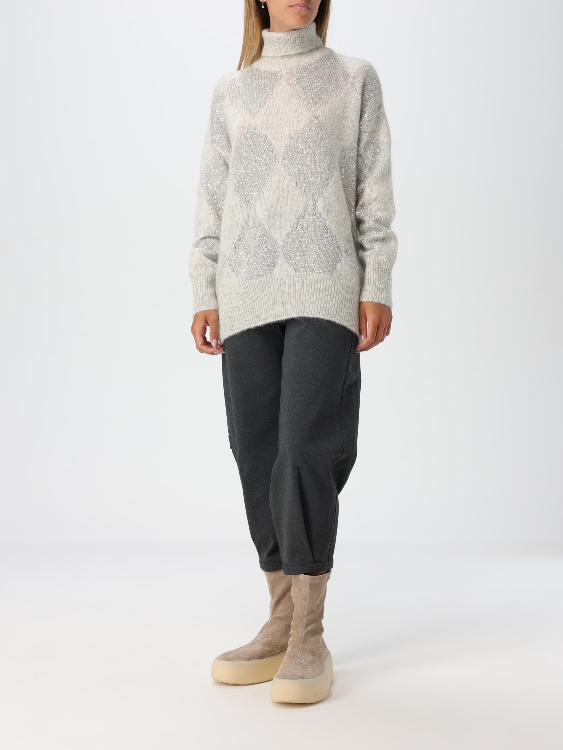 BRUNELLO CUCINELLI SWEATER: Sweater woman Brunello Cucinelli, Grey - Img 2