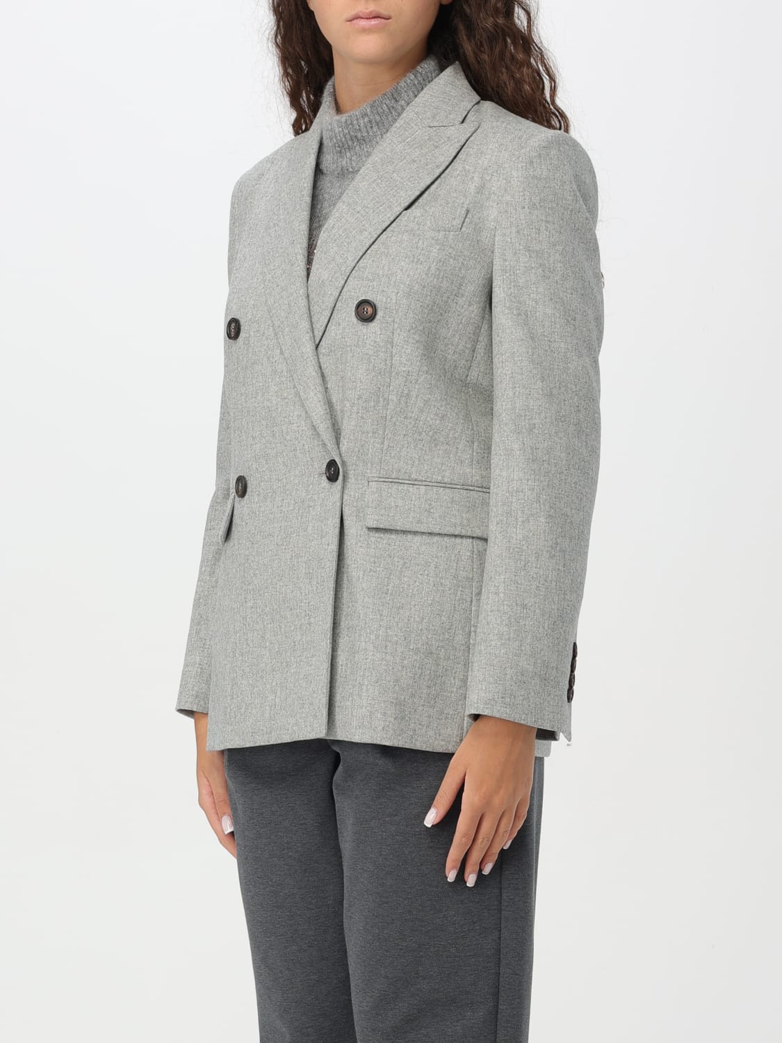 BRUNELLO CUCINELLI BLAZER: Veste femme Brunello Cucinelli, Gris - Img 4