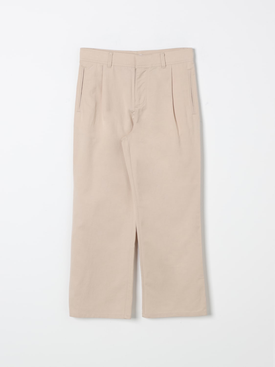 BURBERRY PANTALONE: Pantalone in cotone con logo Burberry, Tortora - Img 1