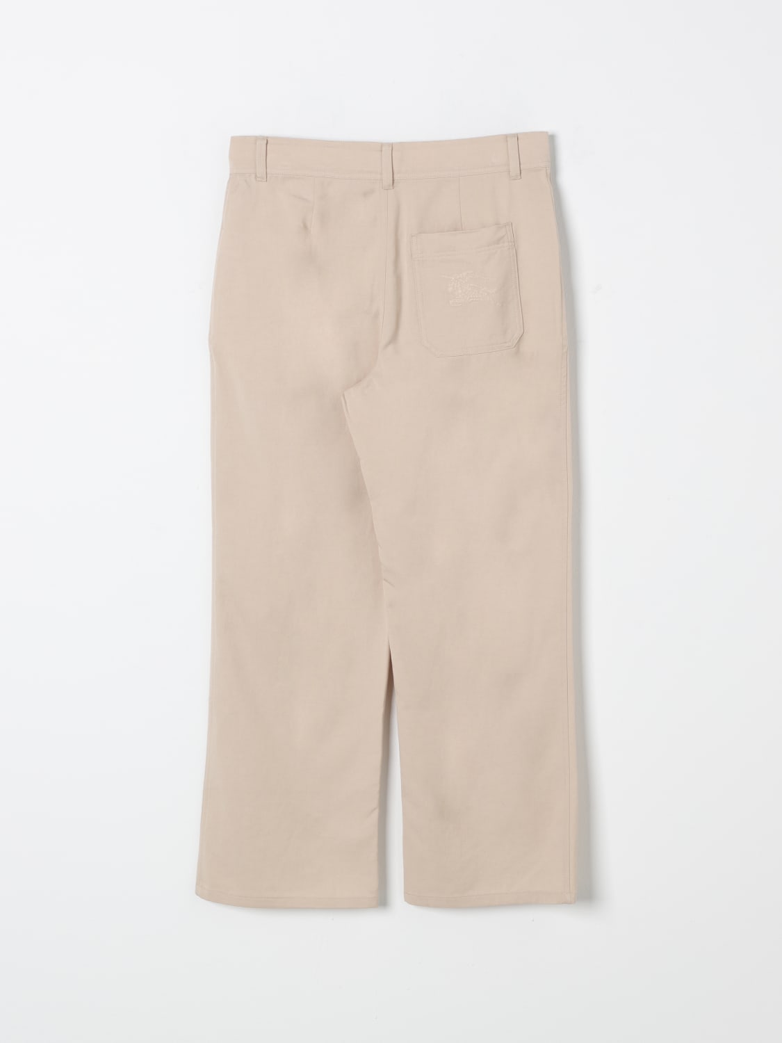 BURBERRY PANTALONE: Pantalone in cotone con logo Burberry, Tortora - Img 2