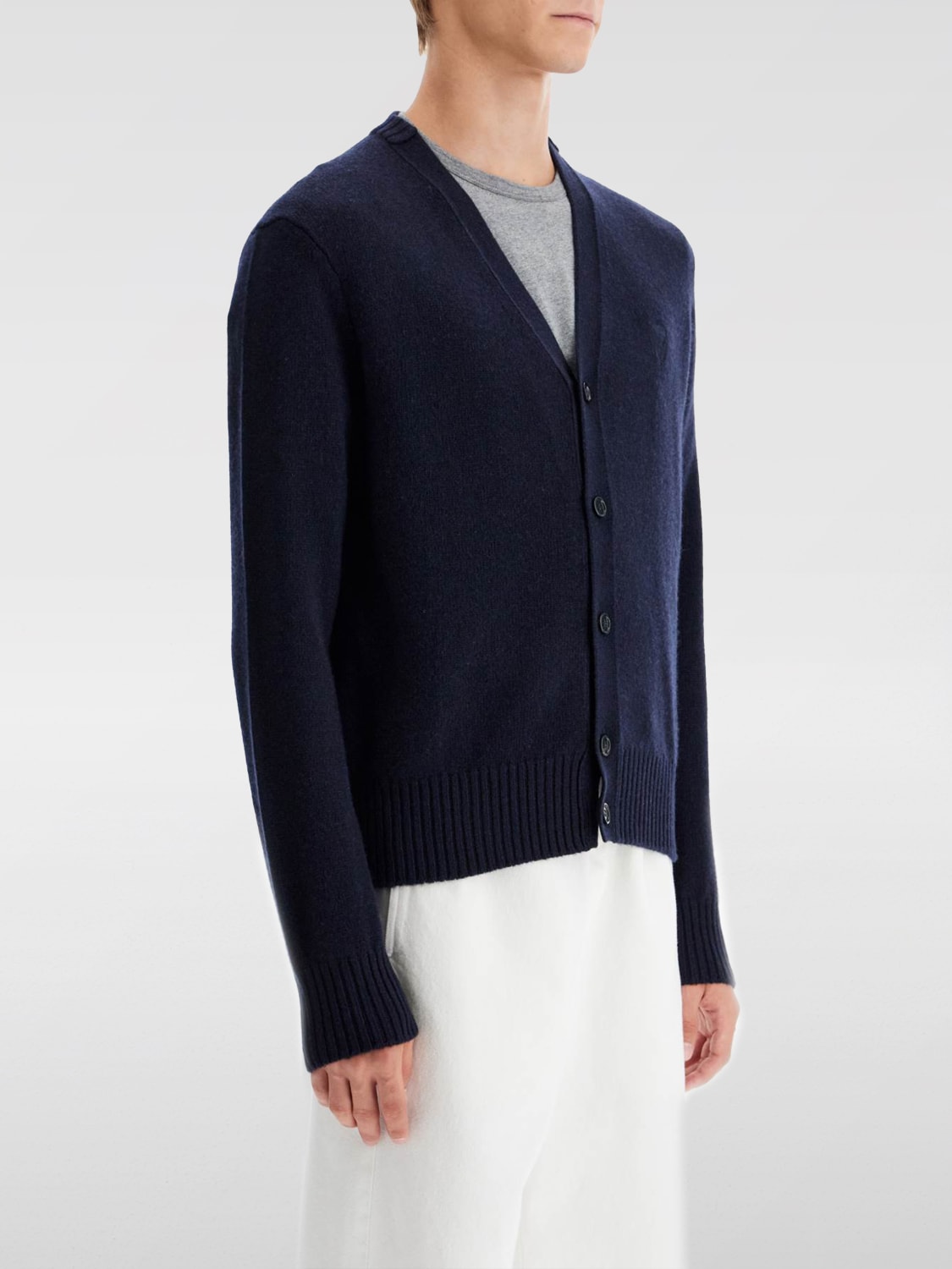 AMI PARIS CARDIGAN: Sweater men Ami Paris, Blue - Img 1