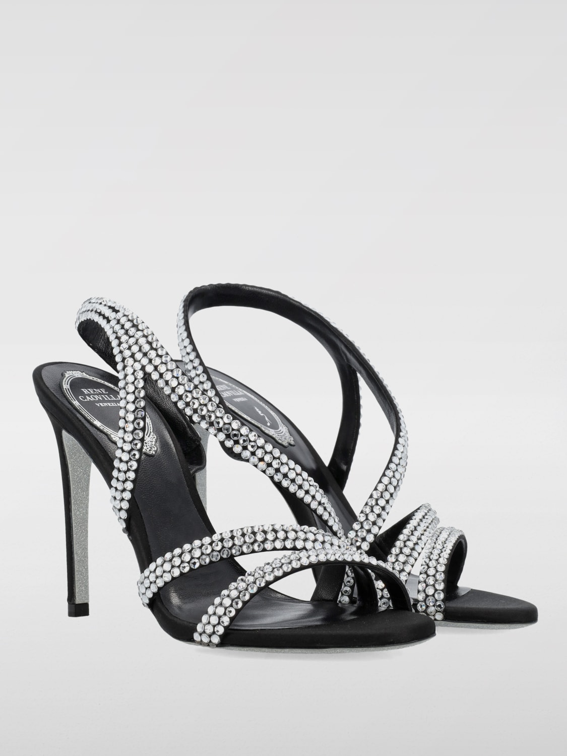 RENE CAOVILLA HEELED SANDALS: Rene Caovilla women's sandals, Black - Img 2