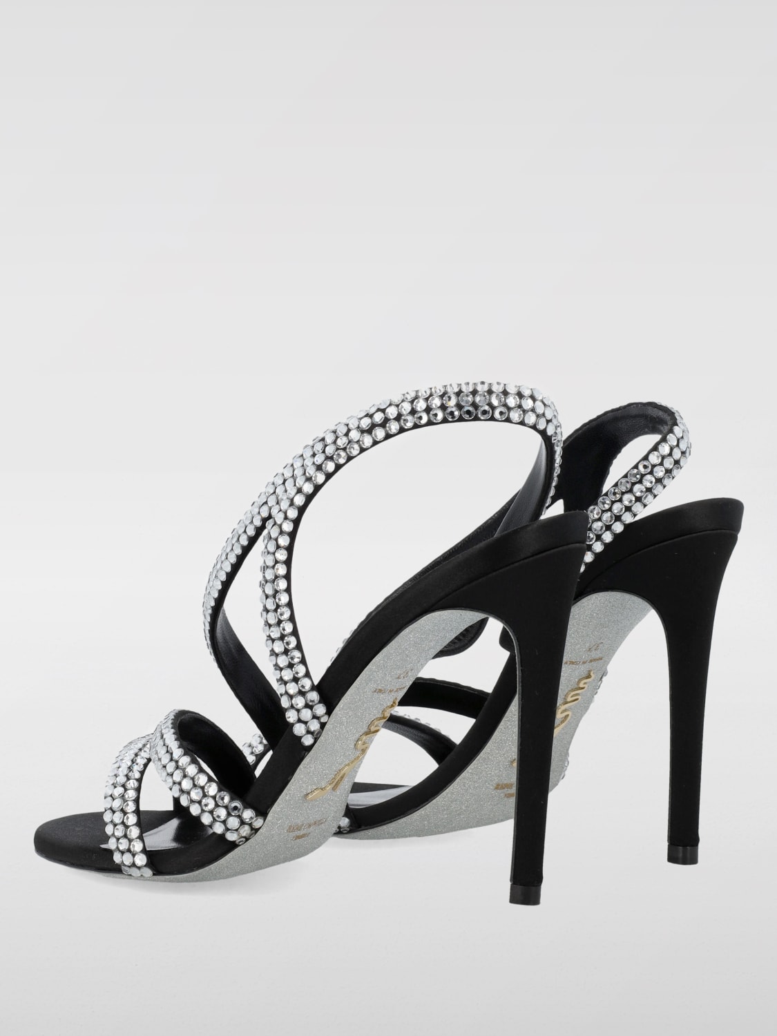 RENE CAOVILLA HEELED SANDALS: Rene Caovilla women's sandals, Black - Img 4