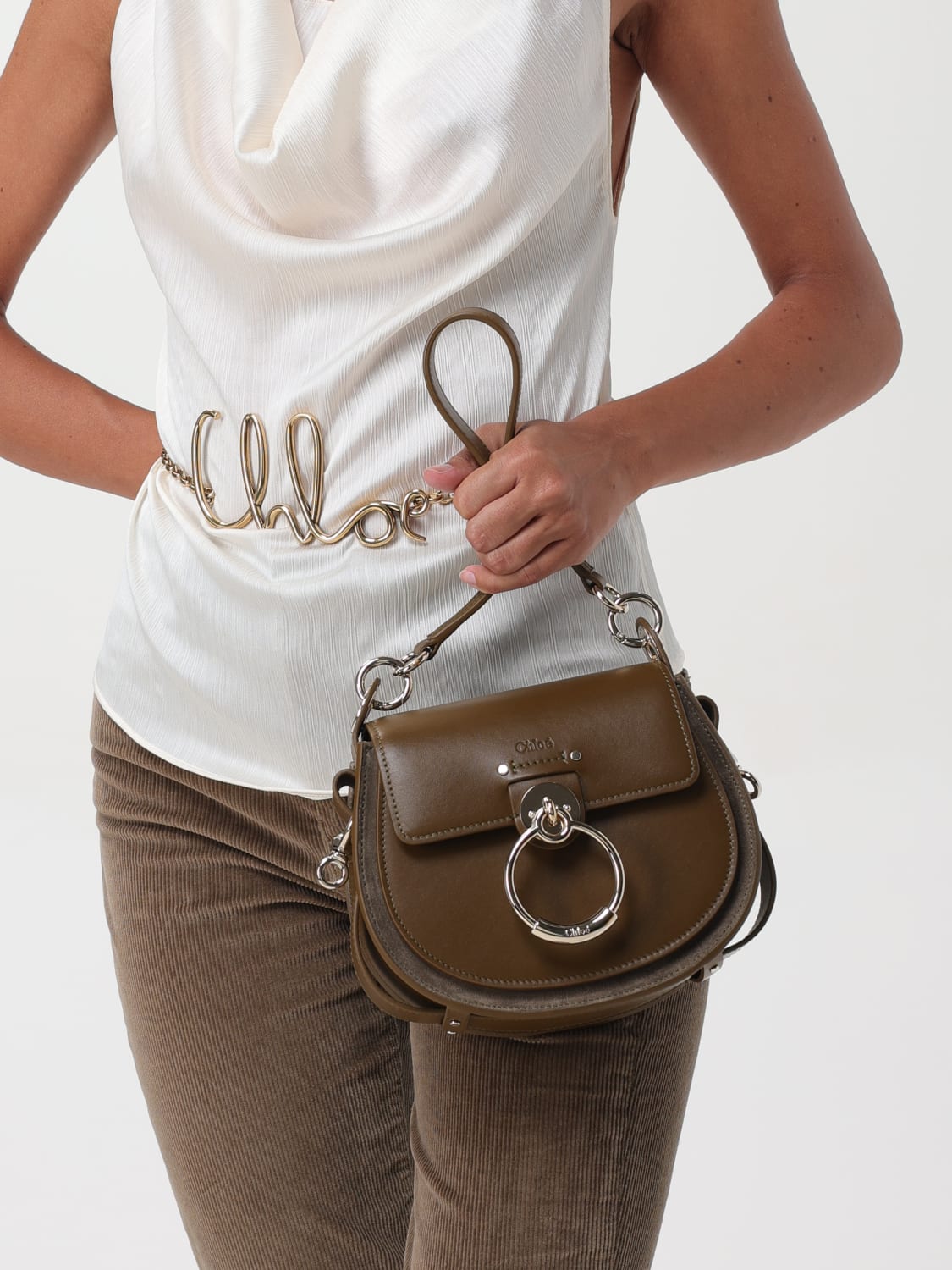 CHLOÉ: Crossbody bags woman - Kaki | Chloé mini bag