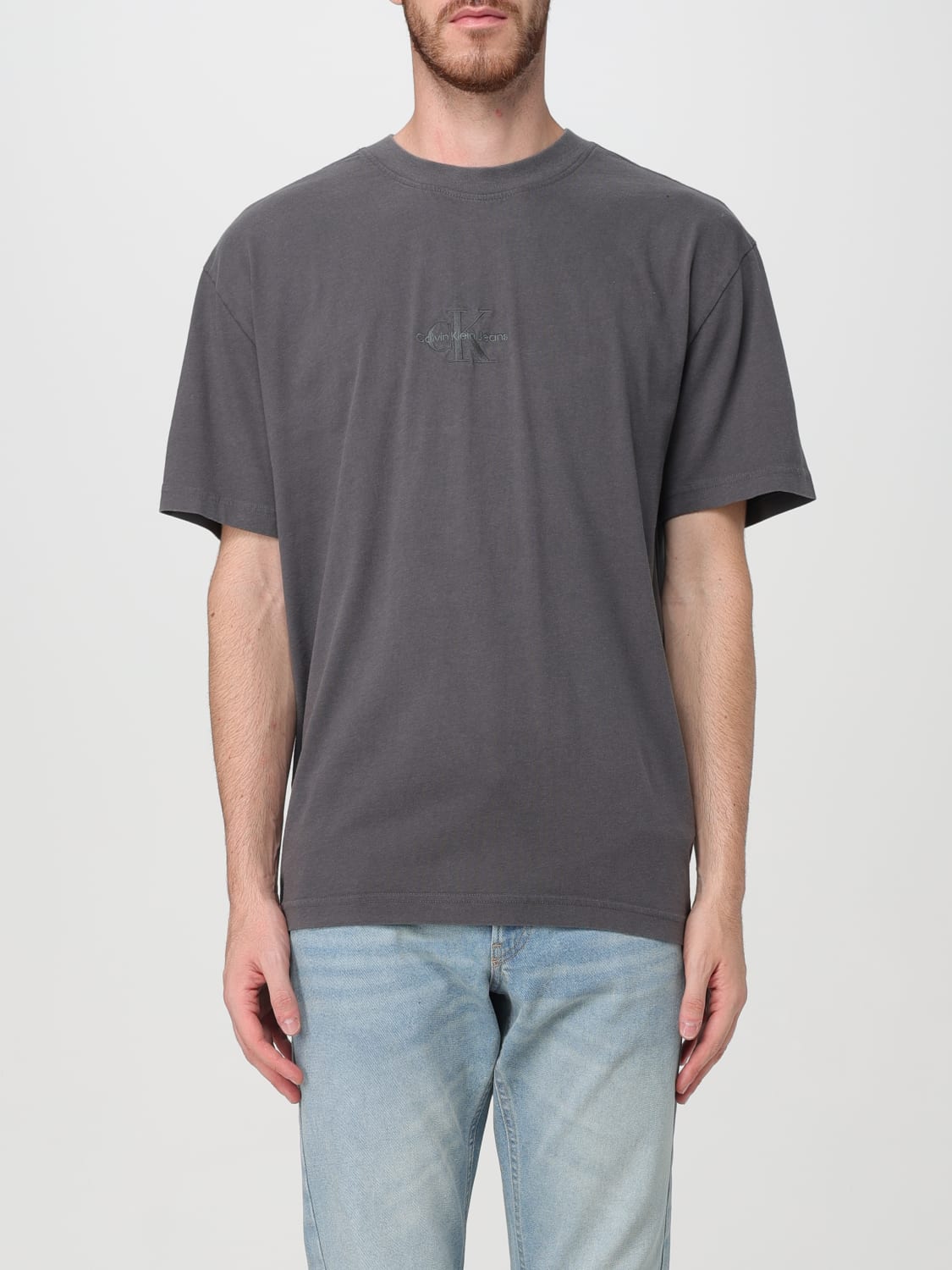 Giglio T-shirt in cotone con mini logo Calvin Klein