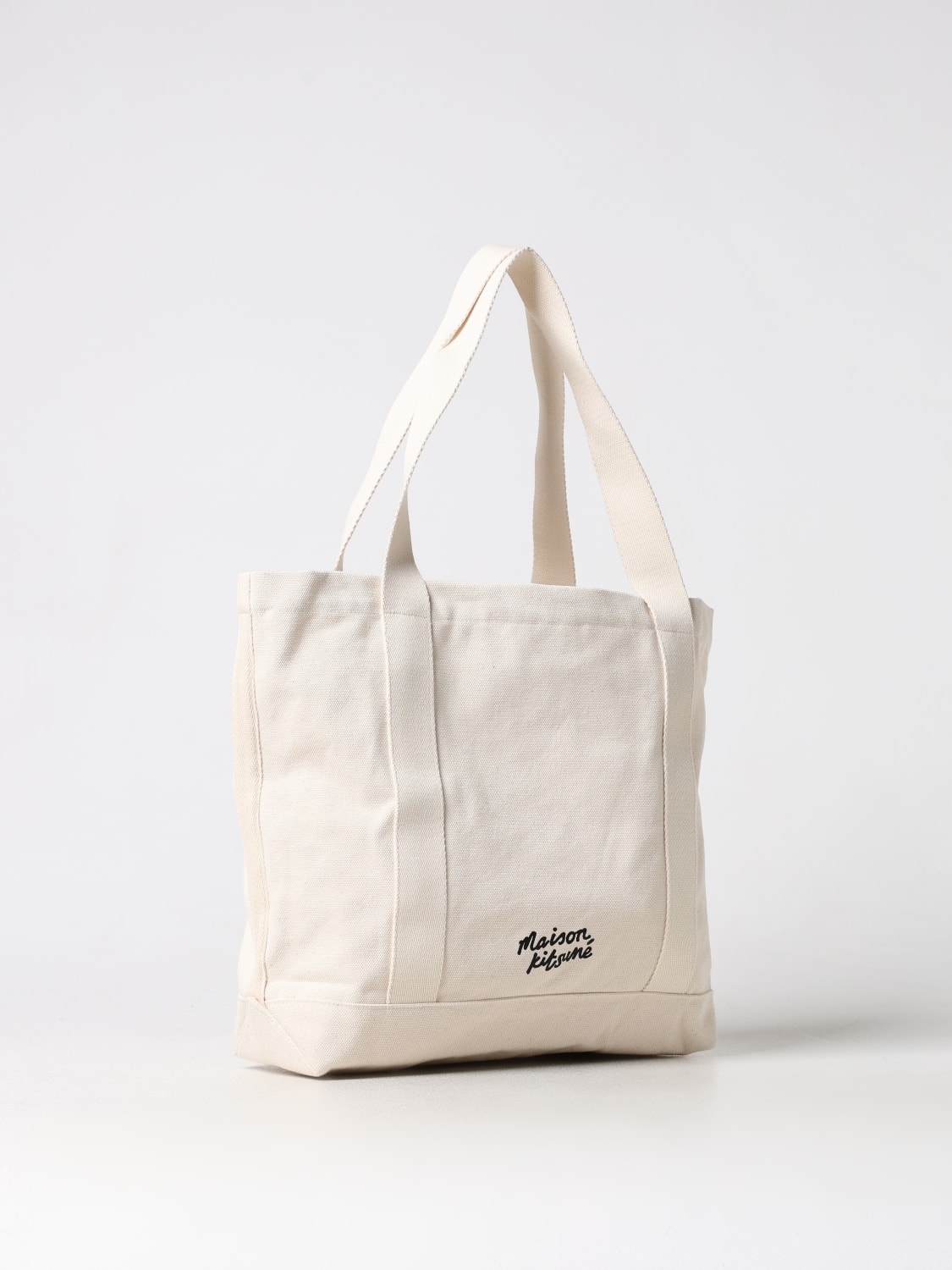 MAISON KITSUNÉ BORSA: Borsa Maison Kitsunè in canvas , Beige - Img 2