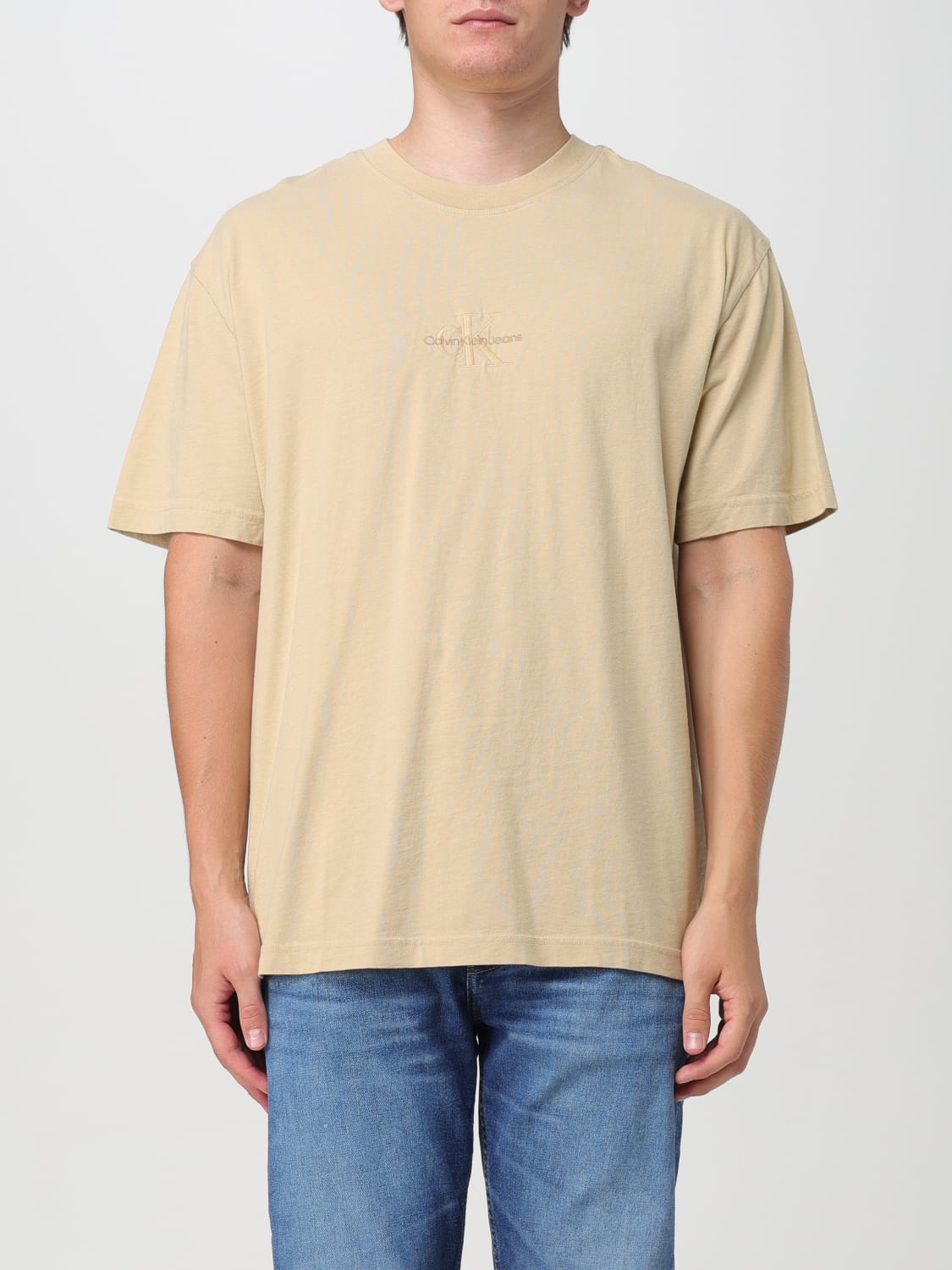 CALVIN KLEIN T-SHIRT: T-shirt men Calvin Klein, Kaki - Img 1