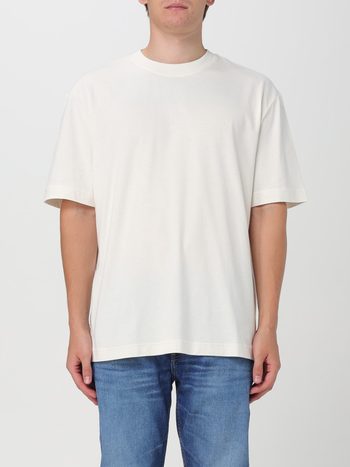 CALVIN KLEIN T-SHIRT: T-shirt men Calvin Klein, Ivory - Img 1