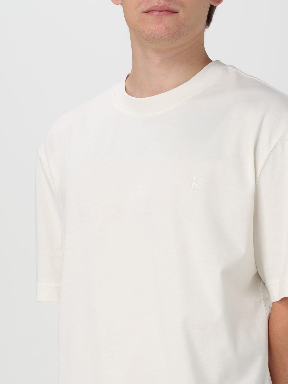 CALVIN KLEIN T-SHIRT: T-shirt men Calvin Klein, Ivory - Img 3