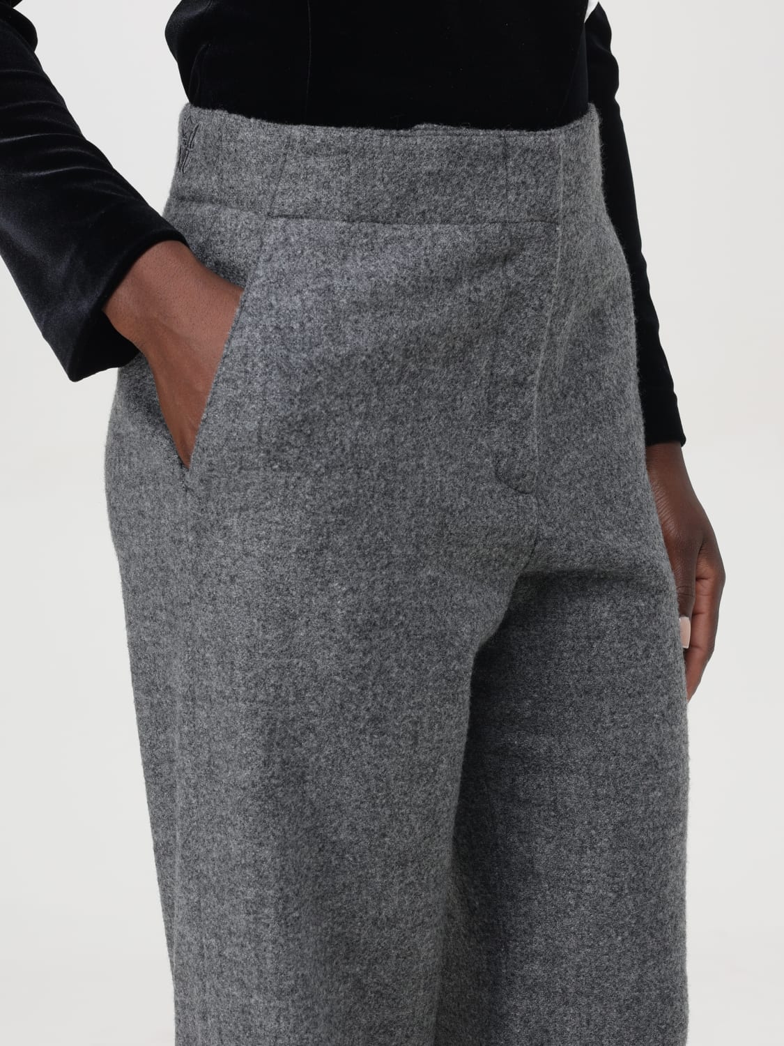 パンツ EMPORIO ARMANI Woman Pants Grey EW000084AF10240 S8077 Emporio Armani Outlet: Pants woman - Grey | Emporio Armani