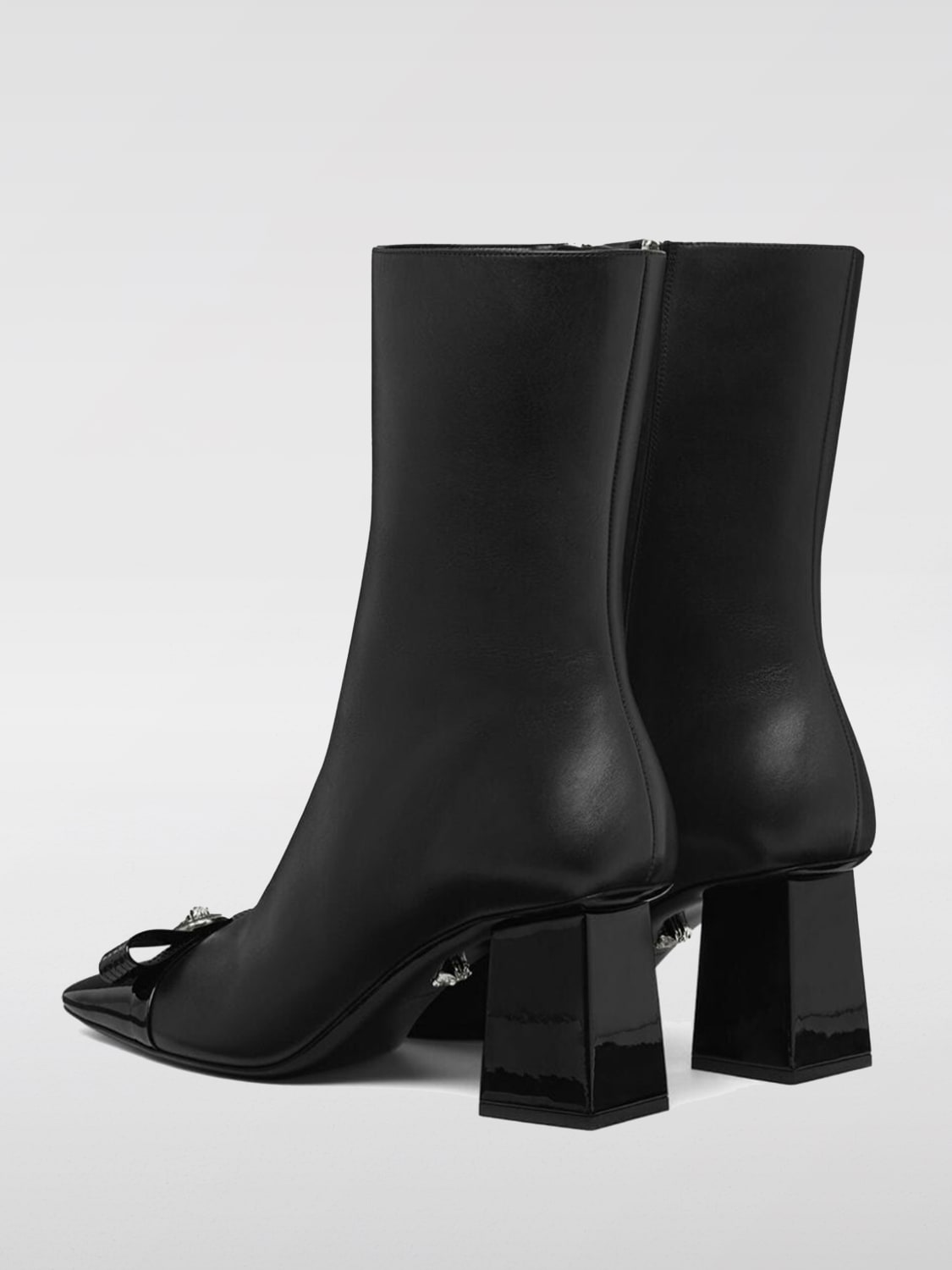 VERSACE FLAT ANKLE BOOTS: Shoes woman Versace, Black - Img 3