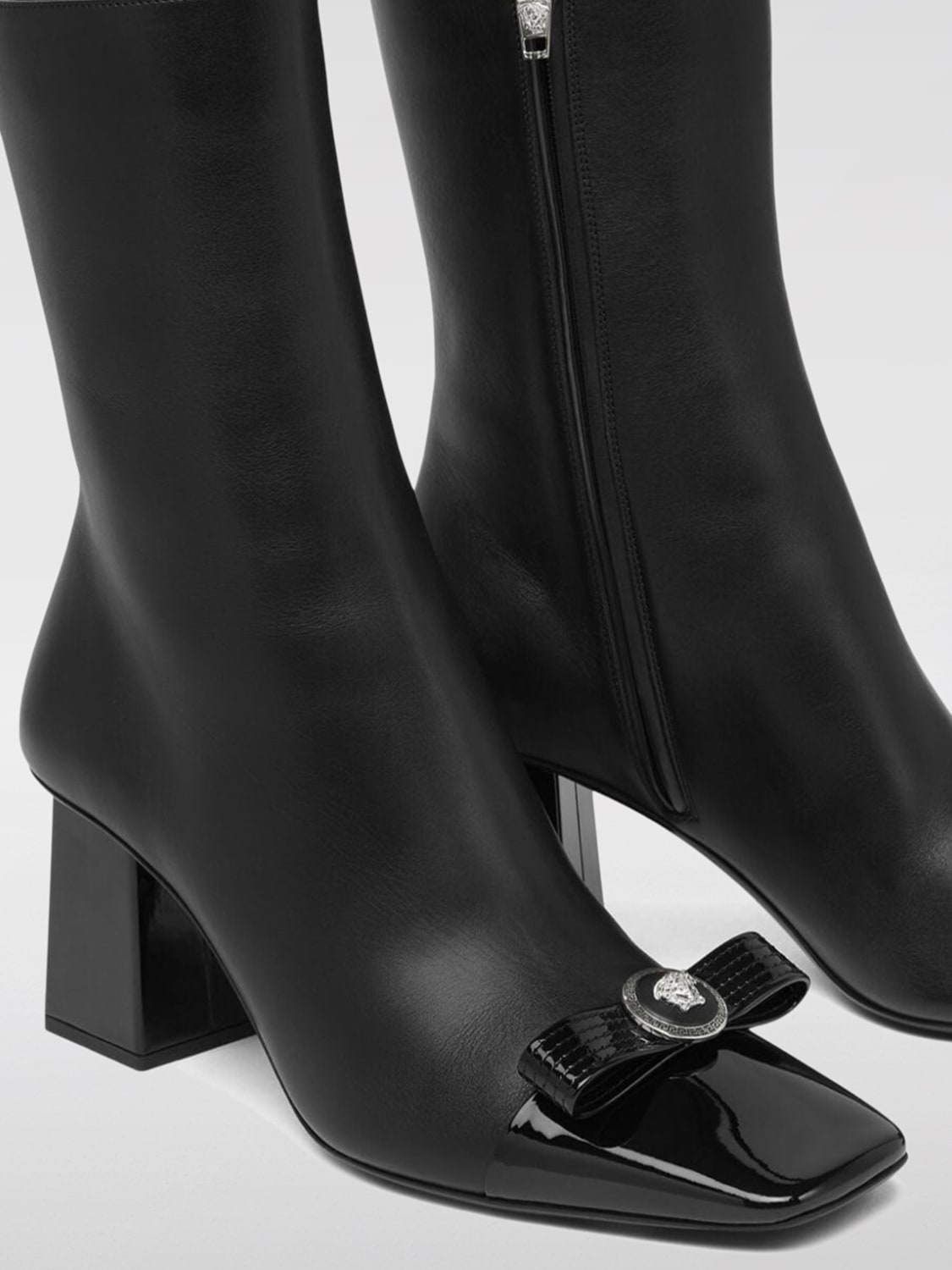 VERSACE STIVALETTI: Stivaletto Versace in pelle , Nero - Img 4