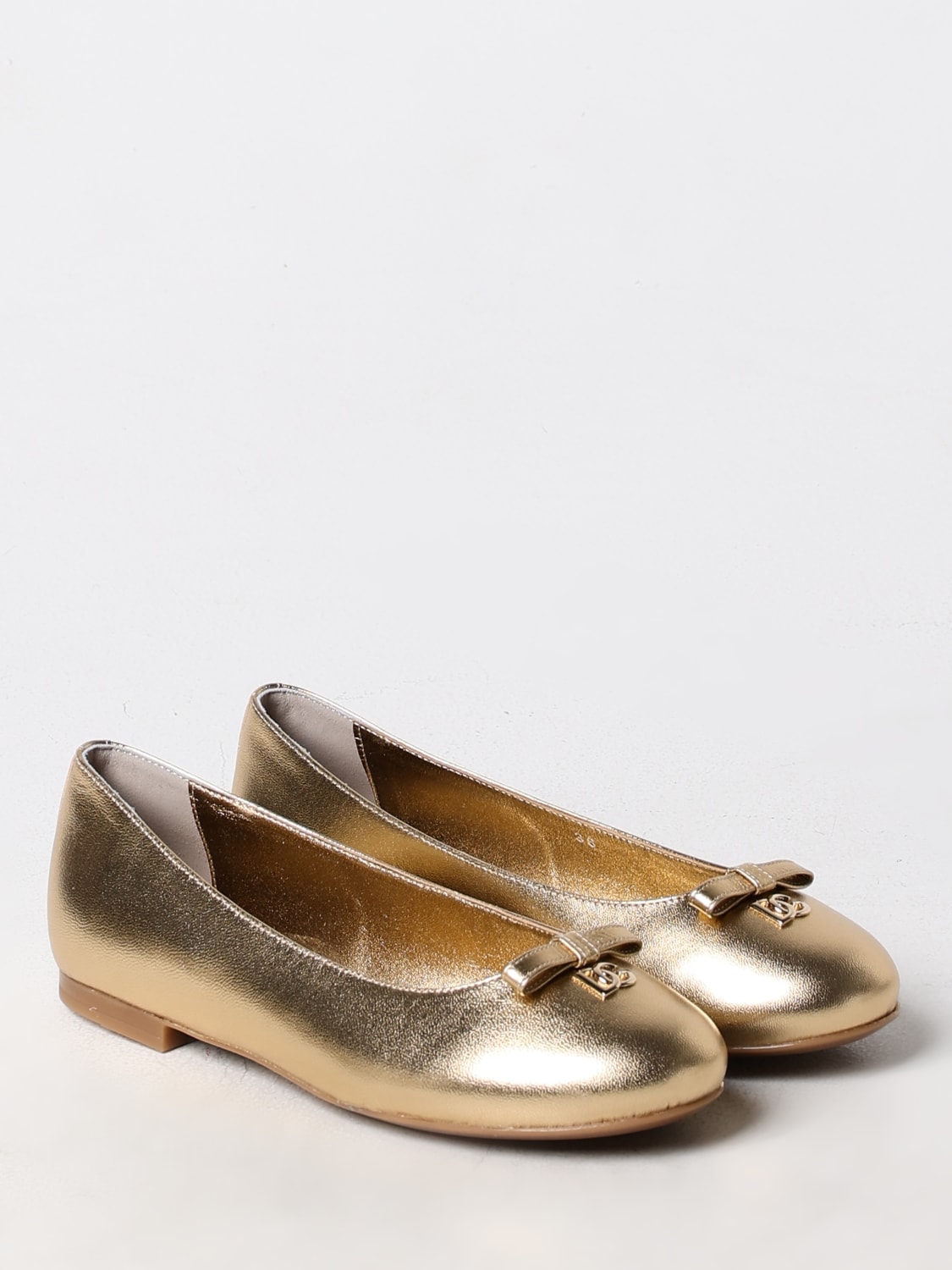 DOLCE & GABBANA SCARPE: Ballerina Dolce & Gabbana in pelle laminata , Oro - Img 2