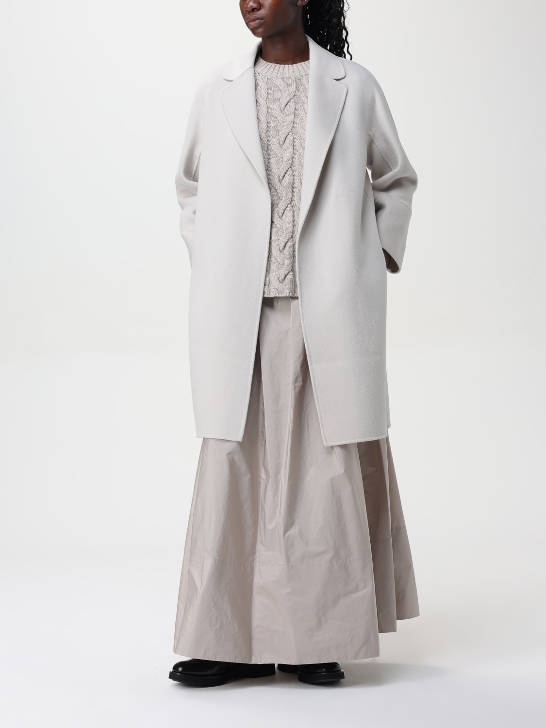 MAX MARA CAPPOTTO: Cappotto medio in lana vergine Max Mara, Grigio - Img 2