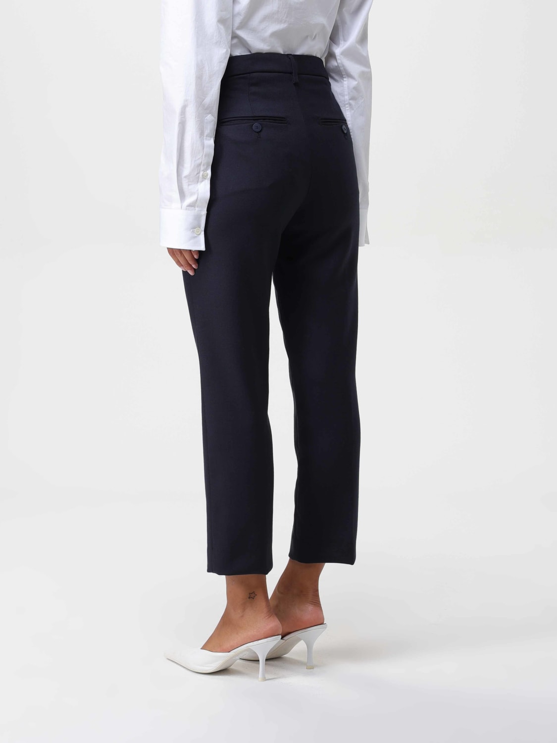 DONDUP PANTALONE: Pantalone crop Dondup in lana vergine, Blue - Img 3