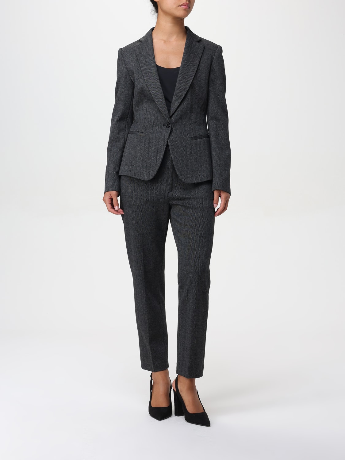 DONDUP BLAZER: Blazer a monopetto Dondup gessato, Grigio - Img 2