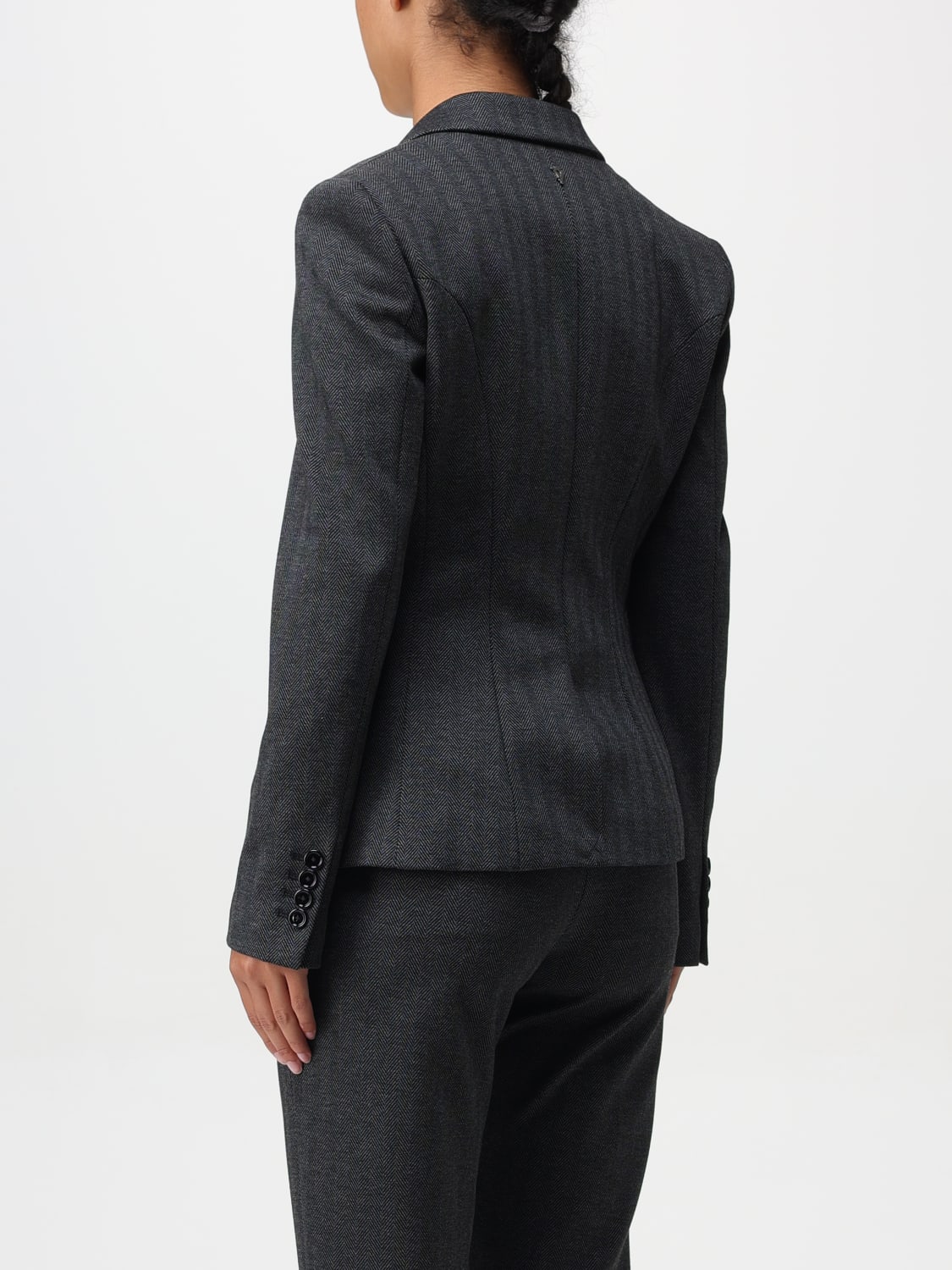 DONDUP BLAZER: Blazer a monopetto Dondup gessato, Grigio - Img 3