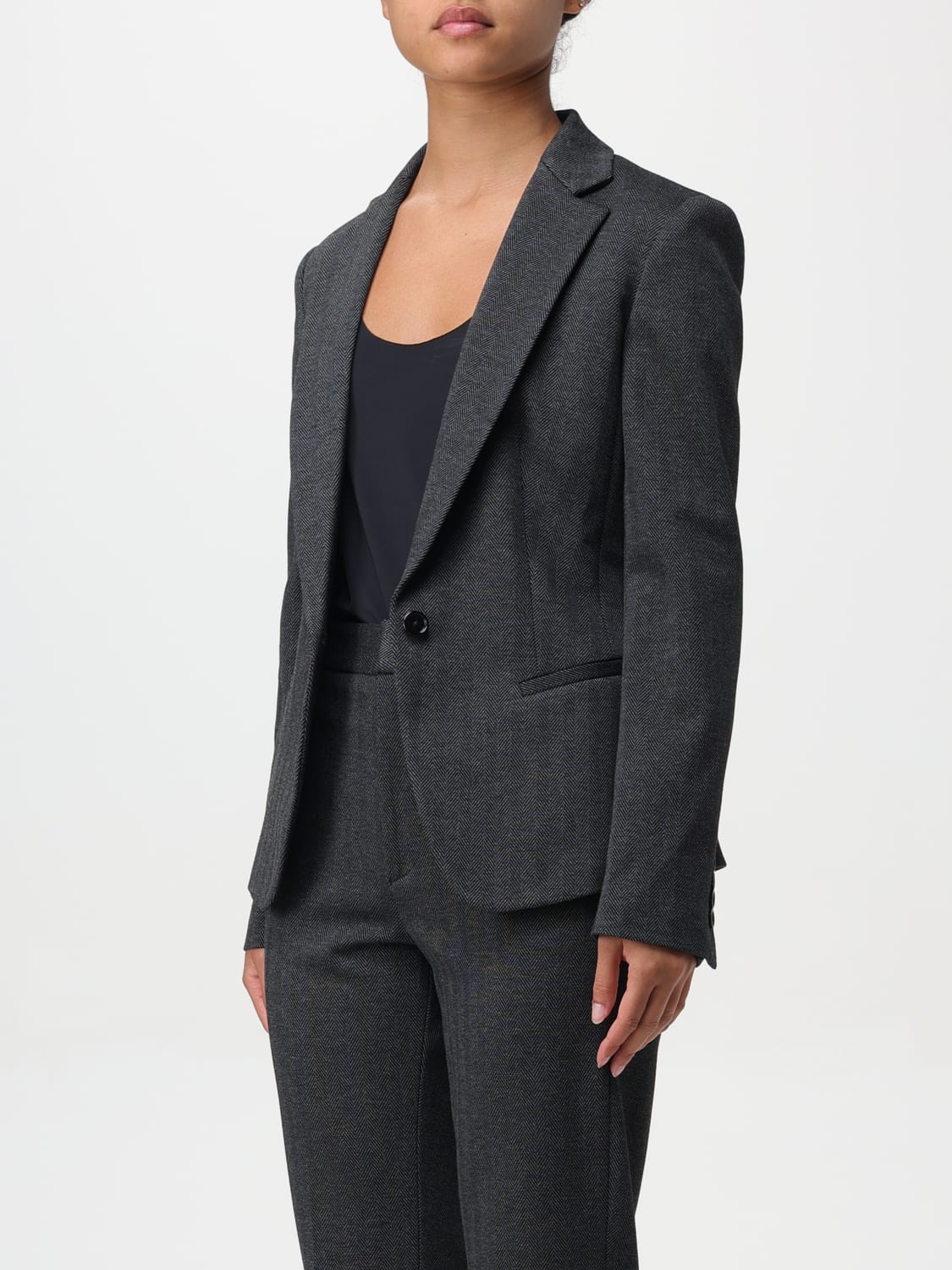 DONDUP BLAZER: Blazer a monopetto Dondup gessato, Grigio - Img 4