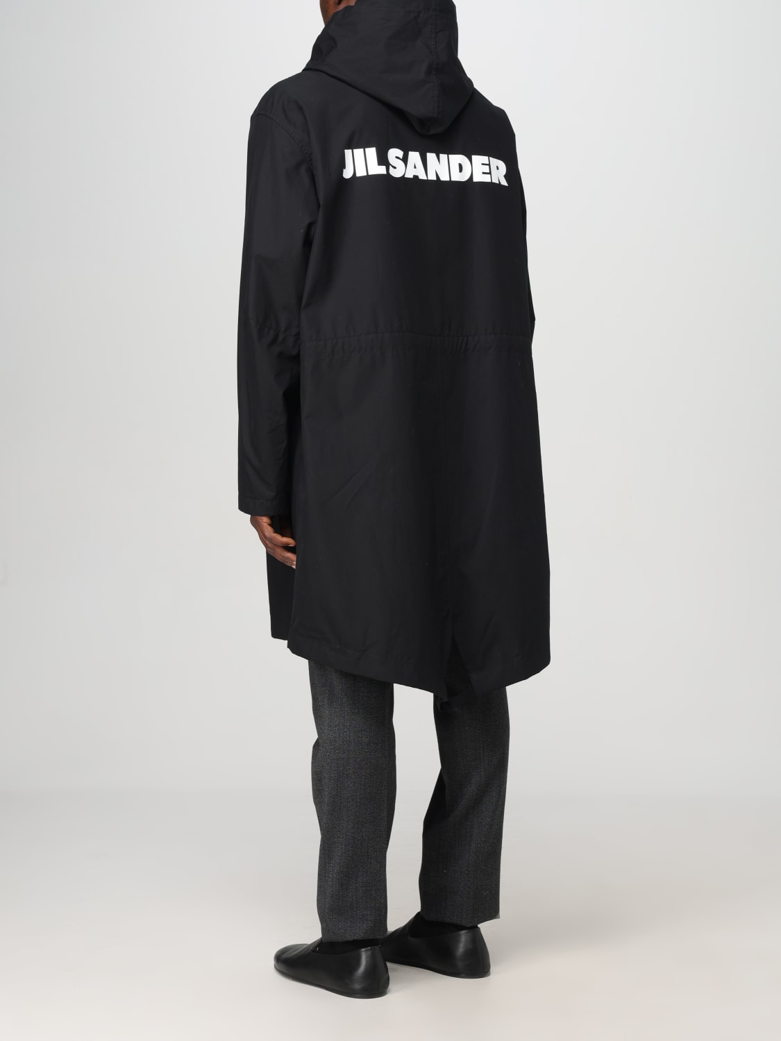 JIL SANDER GIACCA: Parka con cappuccio Jil Sander in popeline di cotone, Nero - Img 3