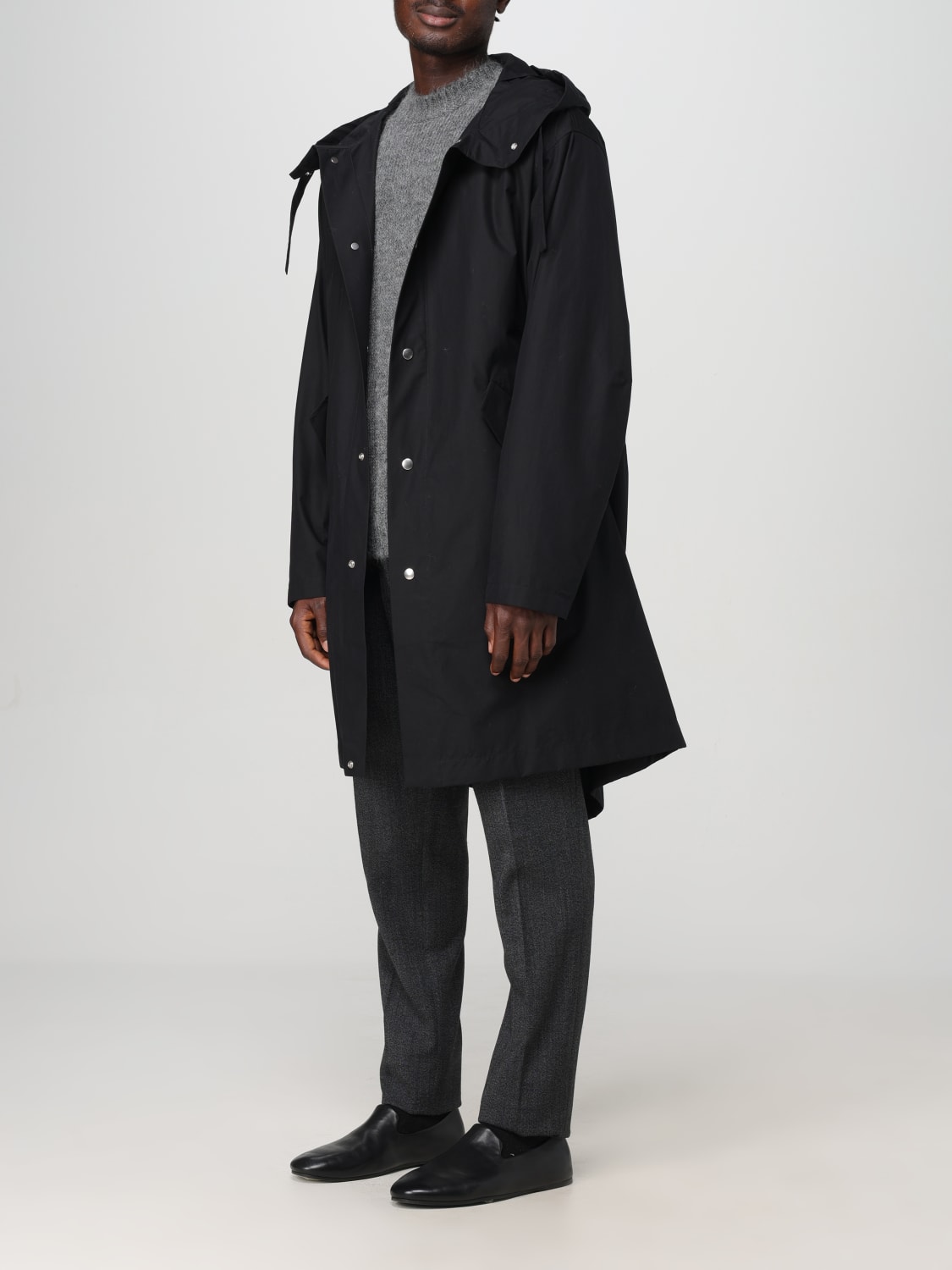 JIL SANDER GIACCA: Parka con cappuccio Jil Sander in popeline di cotone, Nero - Img 4