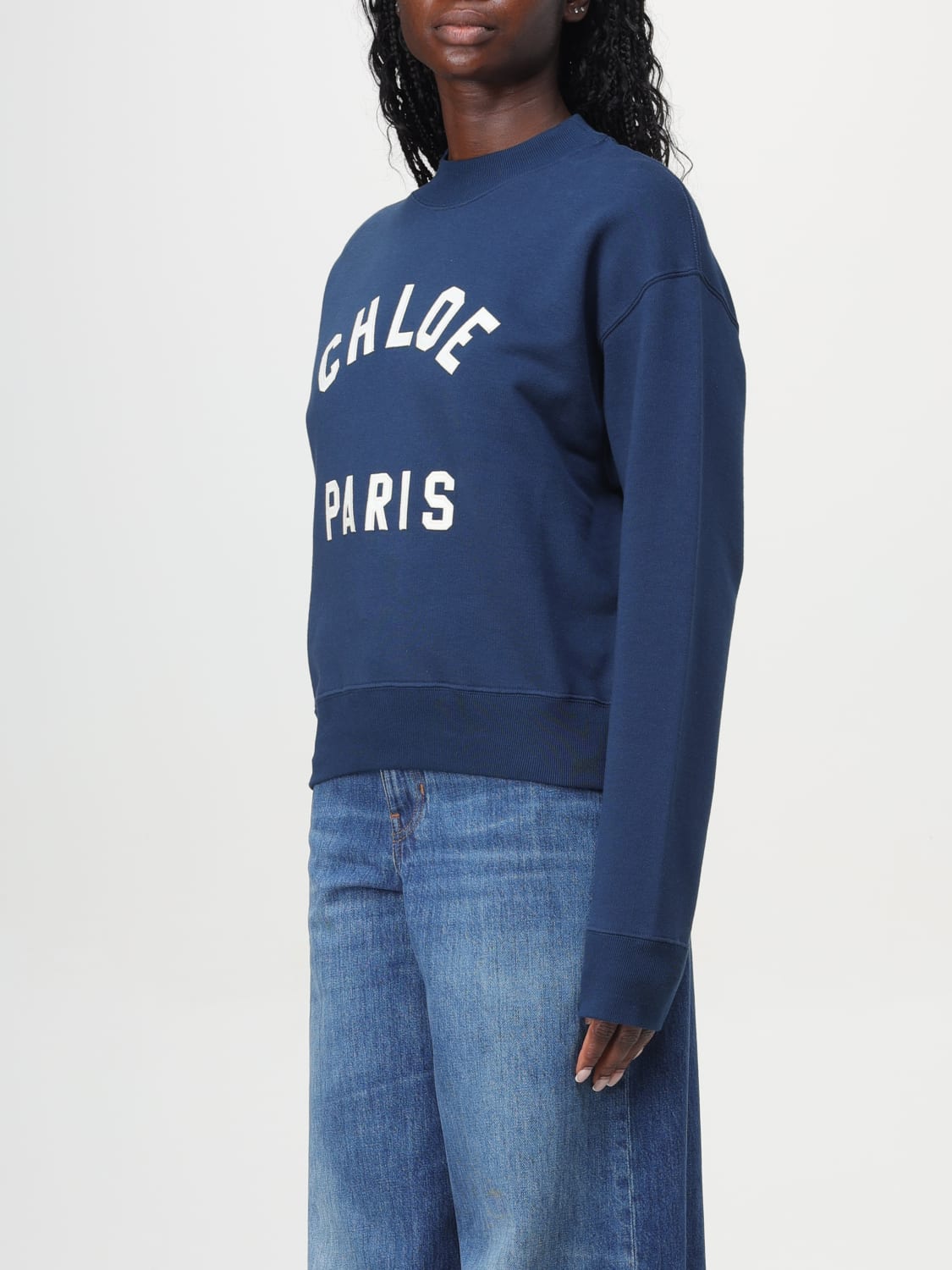 CHLOÉ: Sweatshirt woman - Navy | Chloé sweatshirt CH24AJH12192