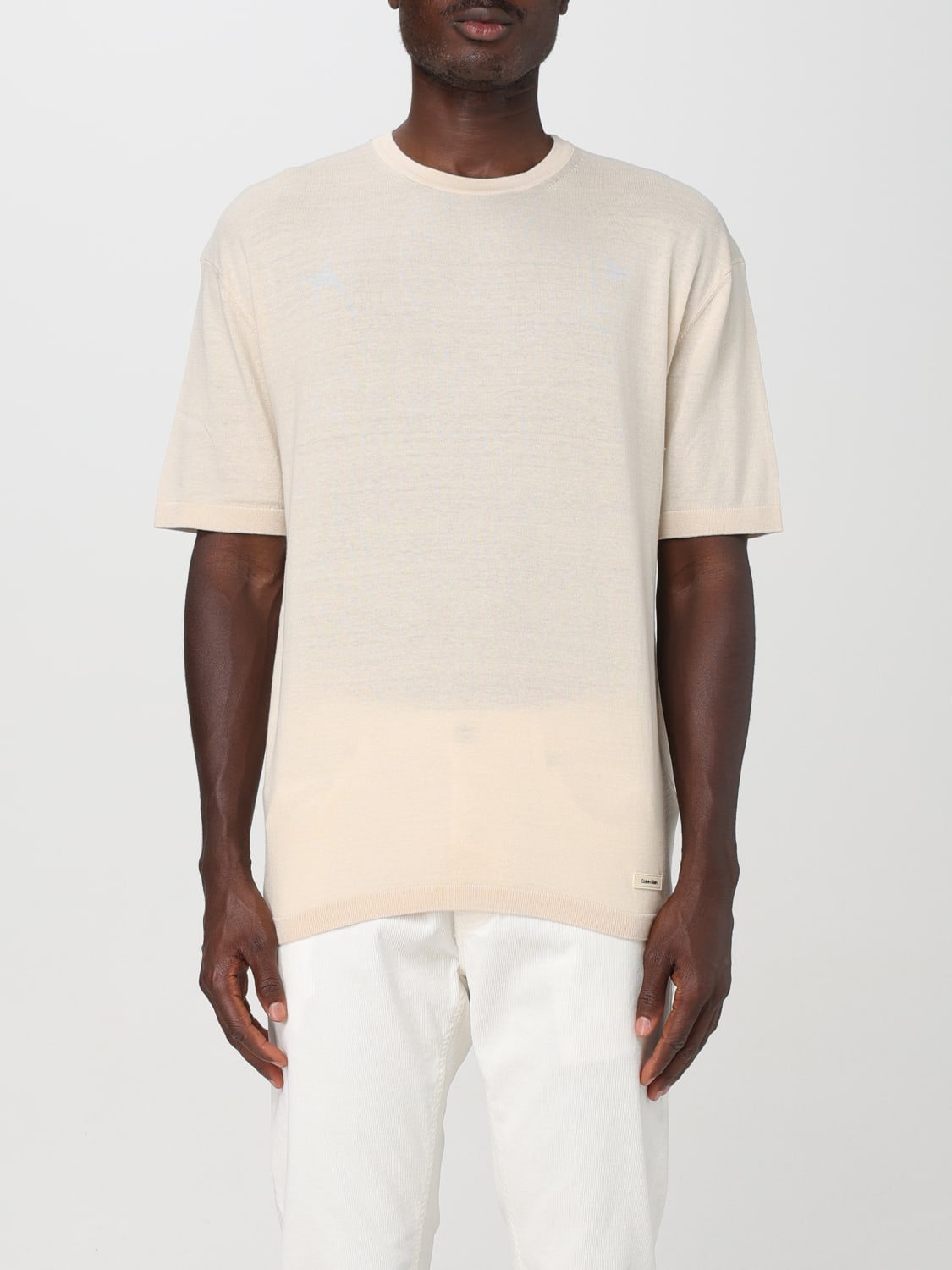 CALVIN KLEIN T-SHIRT: T-shirt men Calvin Klein, Yellow Cream - Img 1