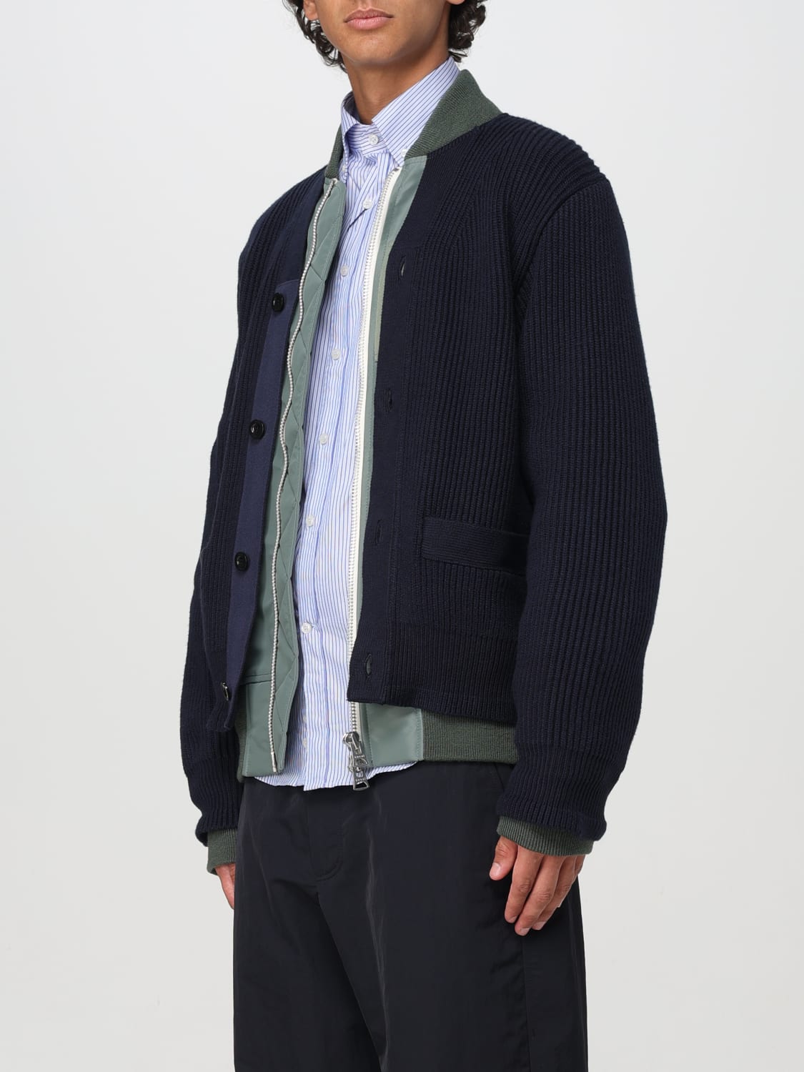 SACAI CARDIGAN: Cardigan men Sacai, Blue - Img 4