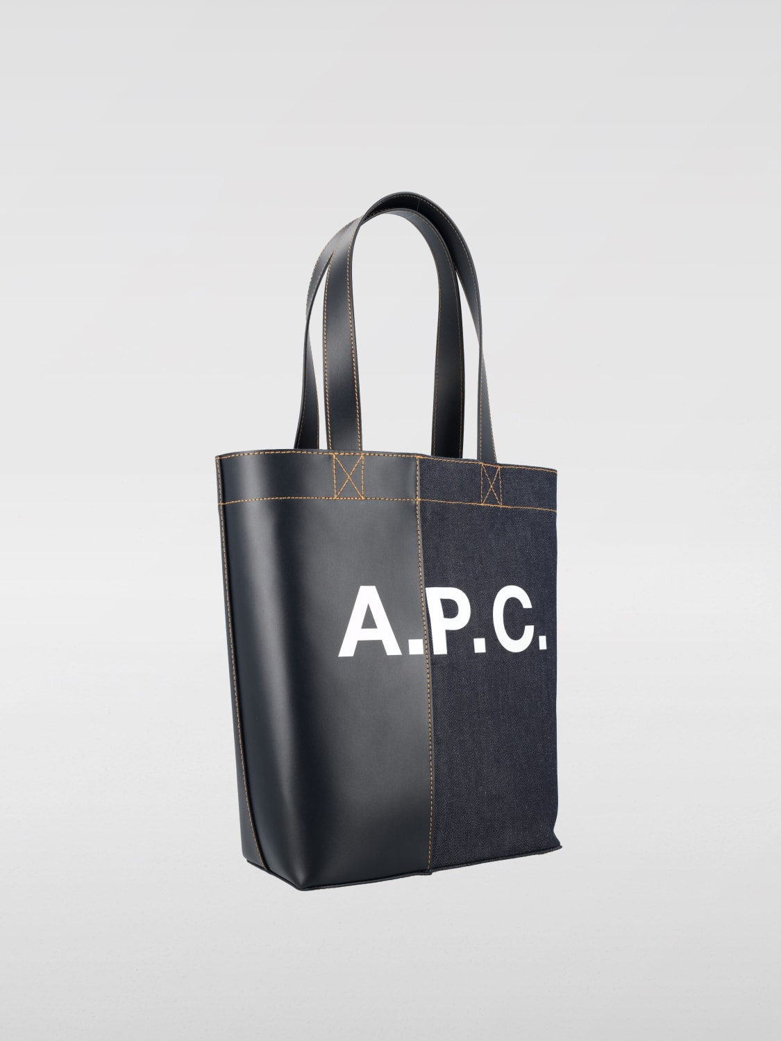 A.P.C. BORSA: Borsa Axel A.P.C. in denim e pelle , Blue - Img 2