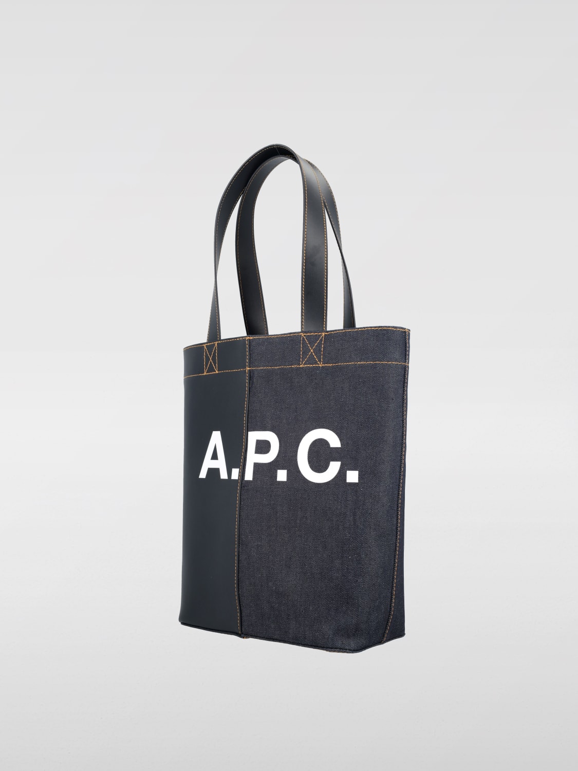 A.P.C. BORSA: Borsa Axel A.P.C. in denim e pelle , Blue - Img 3