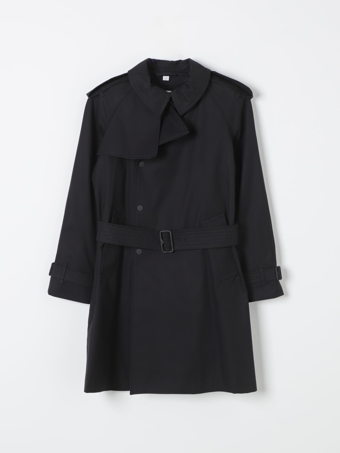 BURBERRY CAPPOTTO: Trench a doppiopetto Burberry, Nero - Img 1