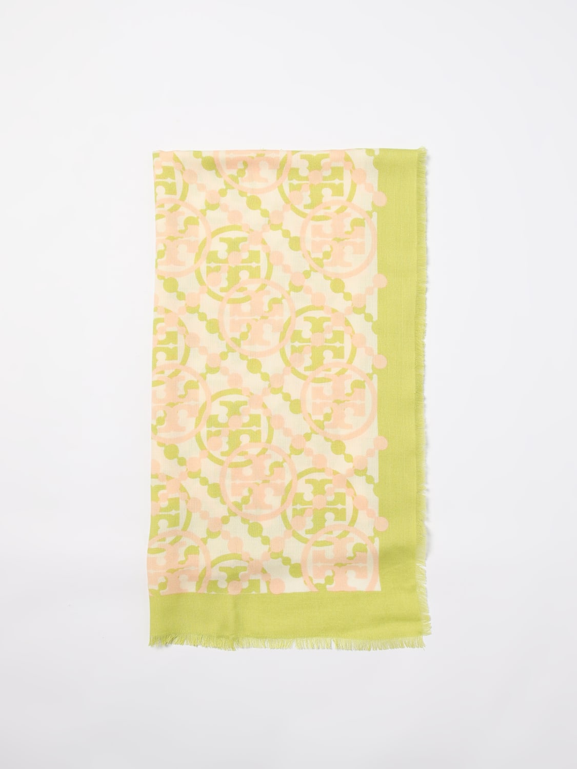 Giglio Foulard Tory Burch in lana e seta con logo jacuqard