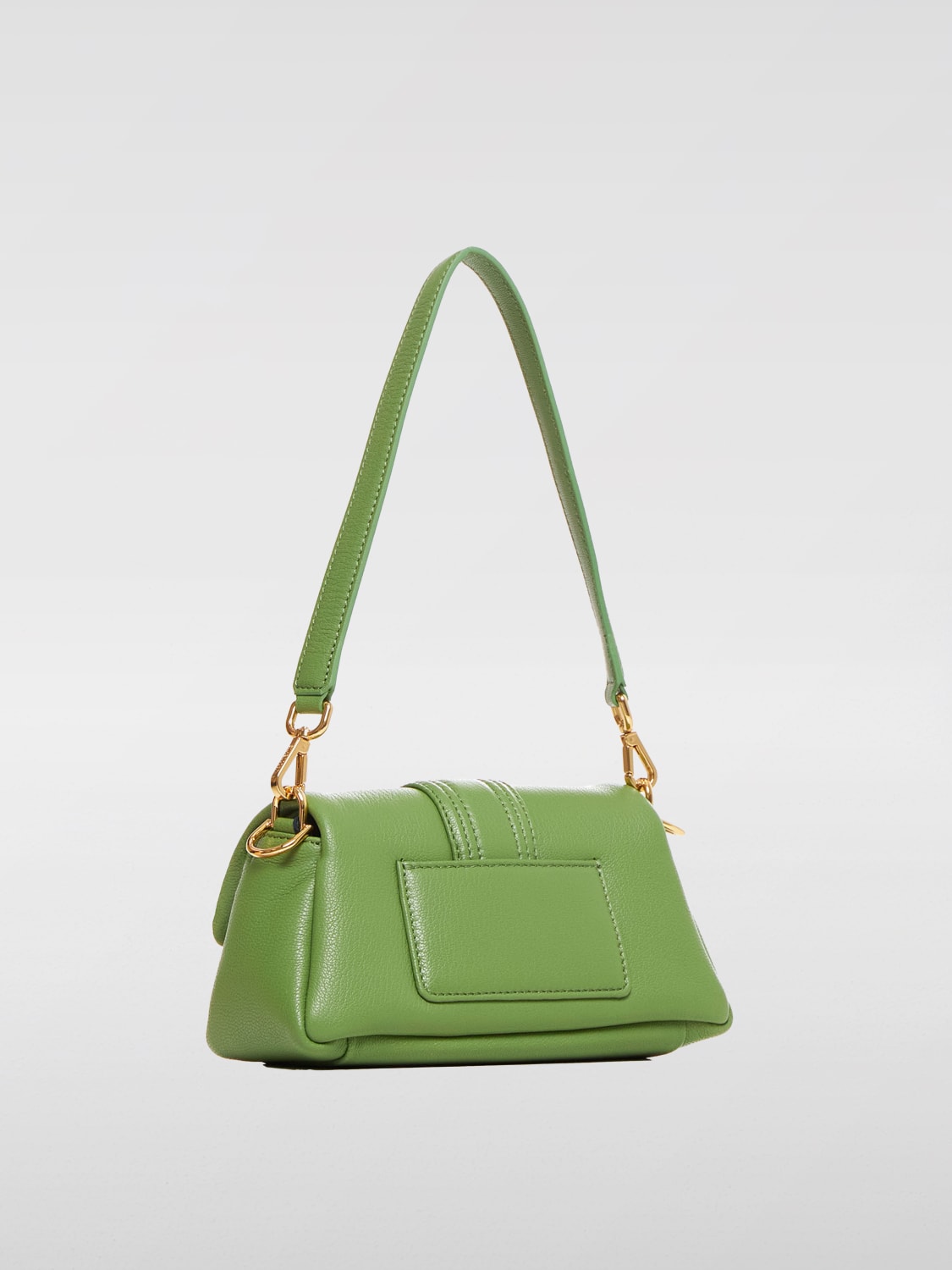 JACQUEMUS BORSA A SPALLA: Borsa Le Bambimou Jacquemus in pelle a grana , Verde - Img 2