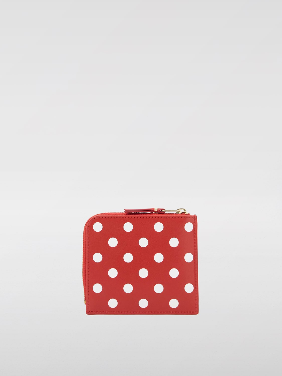 COMME DES GARÇONS WALLET PORTAFOGLIO: Portafoglio Comme Des Garçons Wallet in pelle con pois all over , Rosso - Img 2