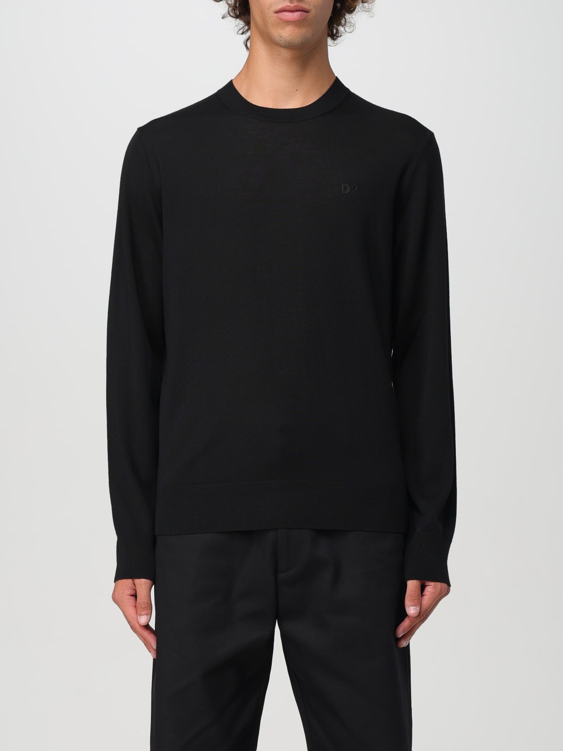 DSQUARED2 MAGLIA: Maglia in lana vergine basic Dsquared2, Nero - Img 1