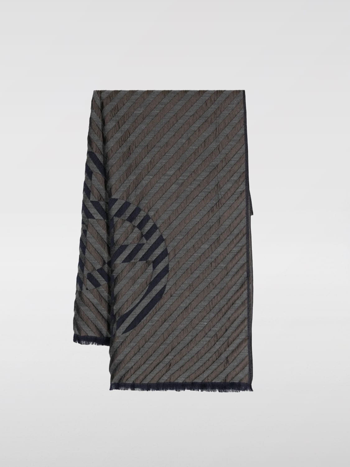 Giglio Sciarpa Giorgio Armani in lana vergine e seta con motivo a zig zag jacquard