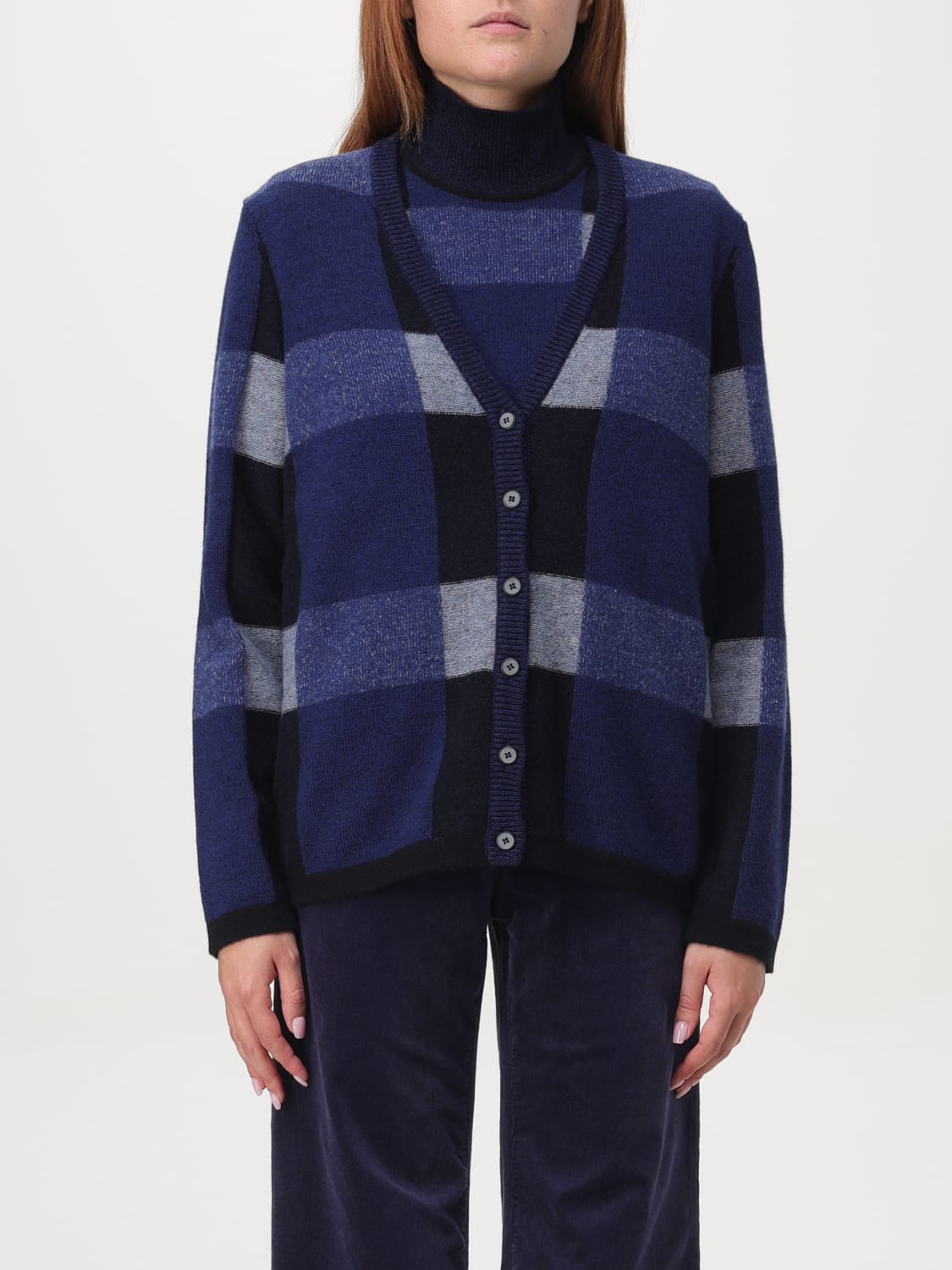 Giglio Cardigan Emporio Armani in lana a quadri