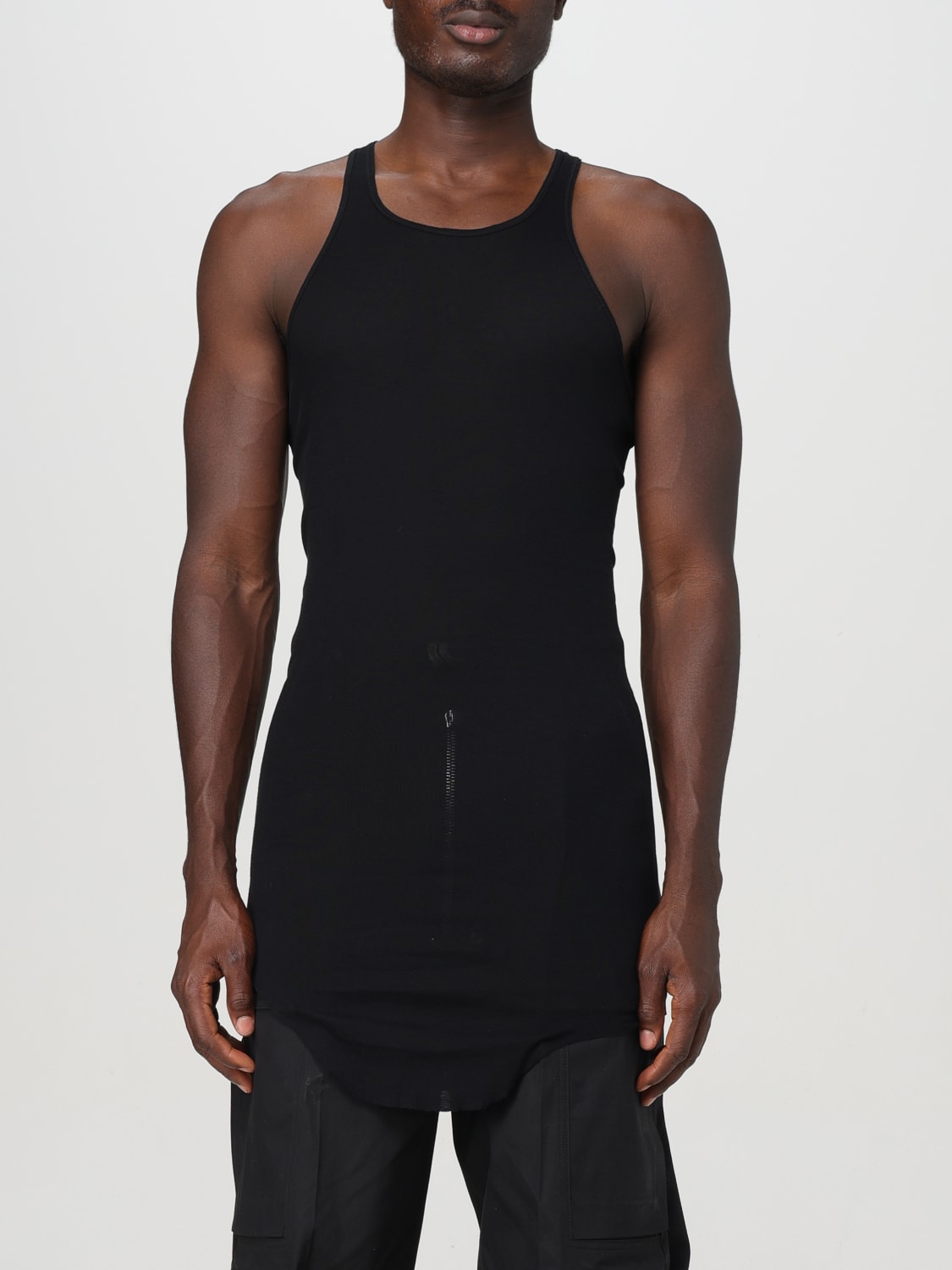 RICK OWENS TANK TOP: Rick Owens cotton tank top, Black - Img 1