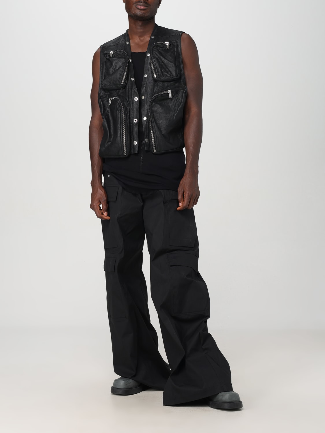 RICK OWENS TANK TOP: Rick Owens cotton tank top, Black - Img 2